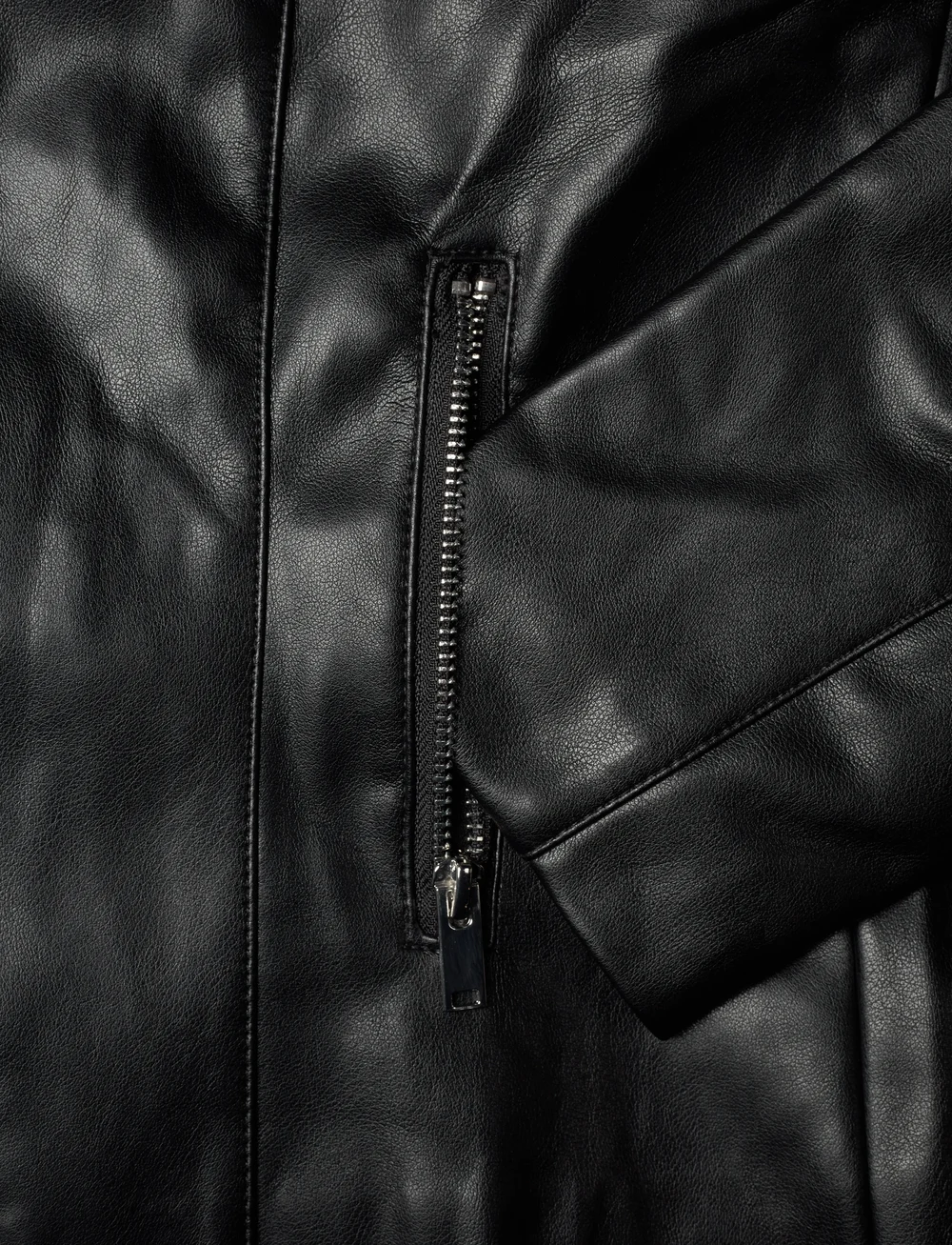 Mango - Leather-effect biker jacket - læderjakker - black - 5