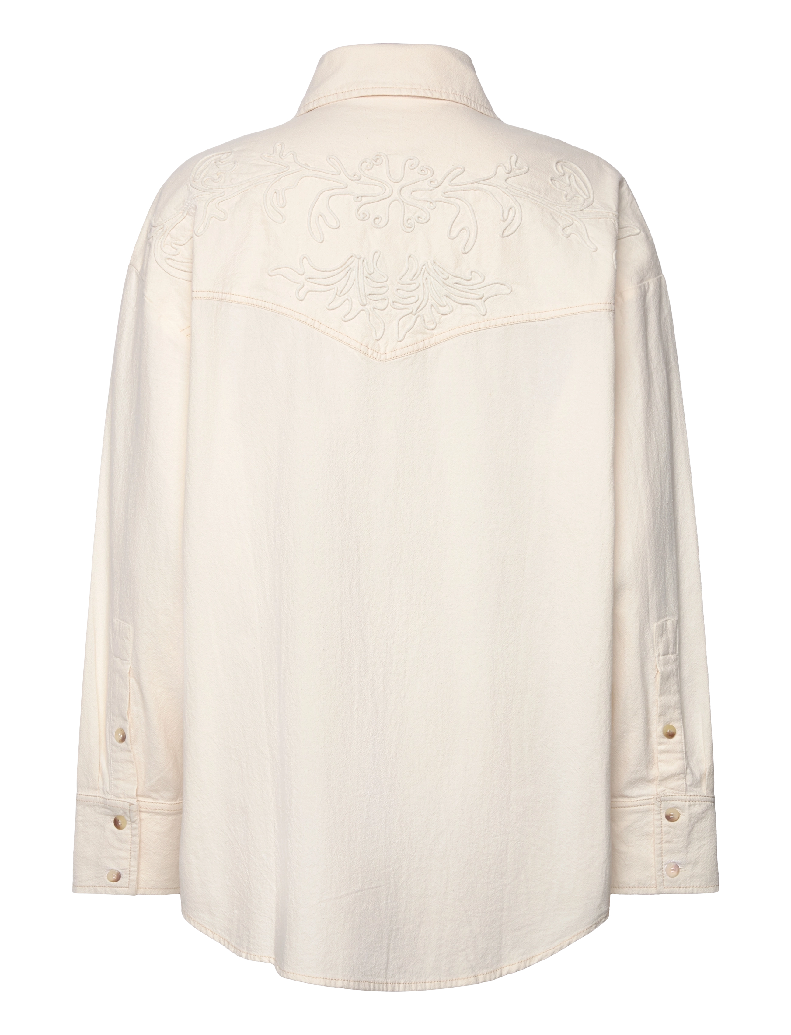 Mango - Shirt with decorative stitching - light beige - 2