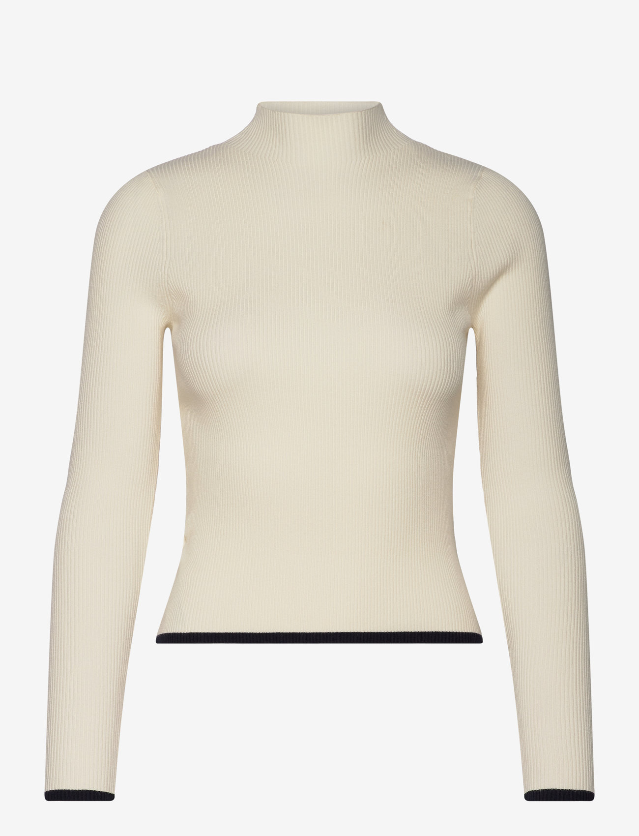 Mango - Ribbed sweater with perkins neck - pullover - light beige - 1