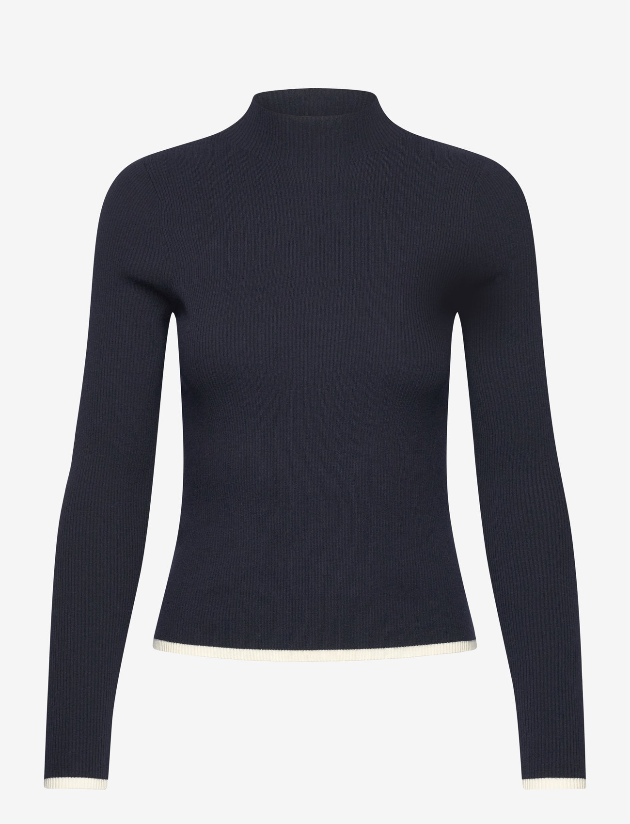 Mango - Ribbed sweater with perkins neck - herbstliche kleidung - navy - 0