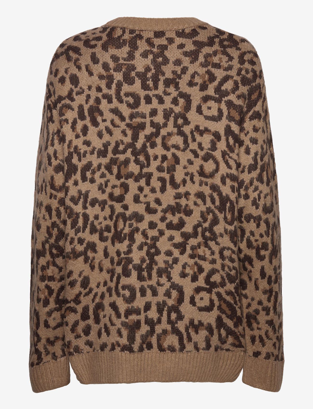Mango - Leopard-print sweater with contrasting trims - efterårstøj - brown - 1