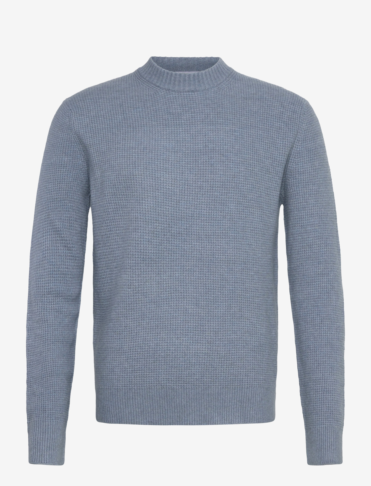 Mango - Knitted sweater with check structure - efterårstøj - lt-pastel blue - 0