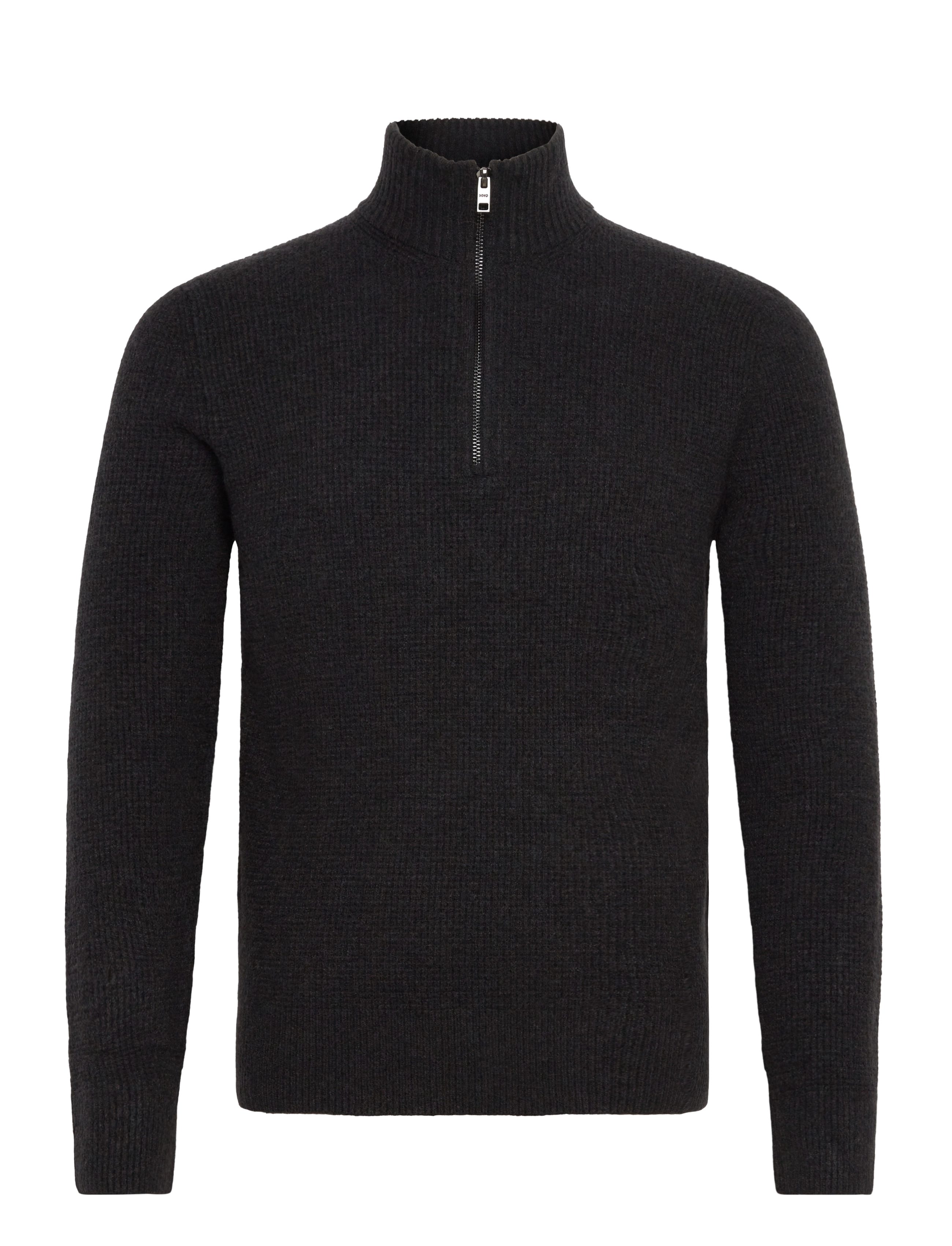 Mango Knitted sweater with perkins neck - Clothing - CHARCOAL / black