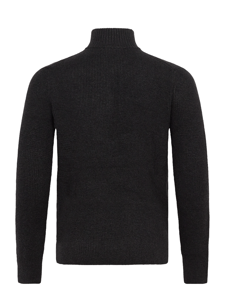 Mango - Knitted sweater with perkins neck - halfzip strik - charcoal - 2