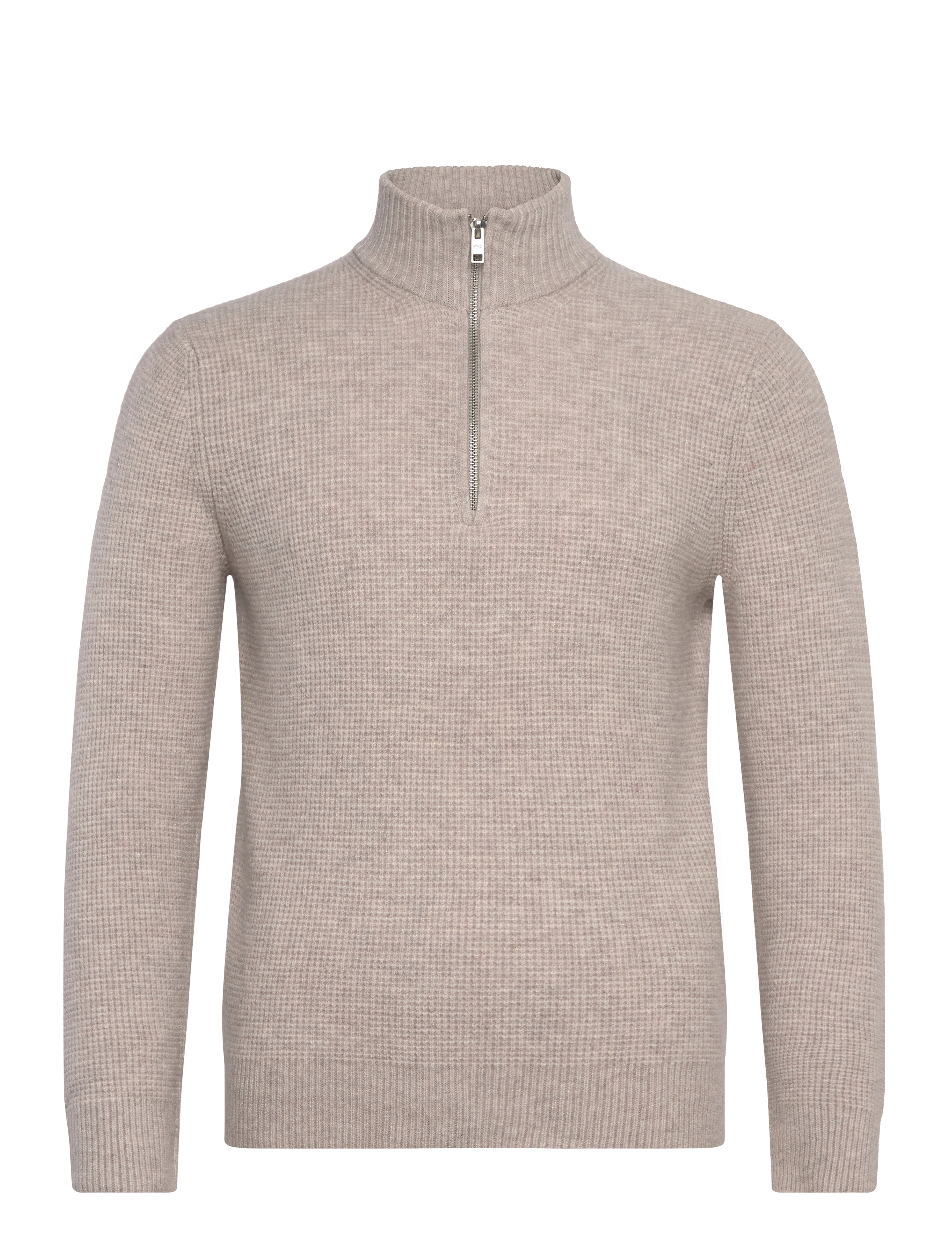Mango Knitted sweater with perkins neck - Clothing - LT PASTEL BROWN / beige