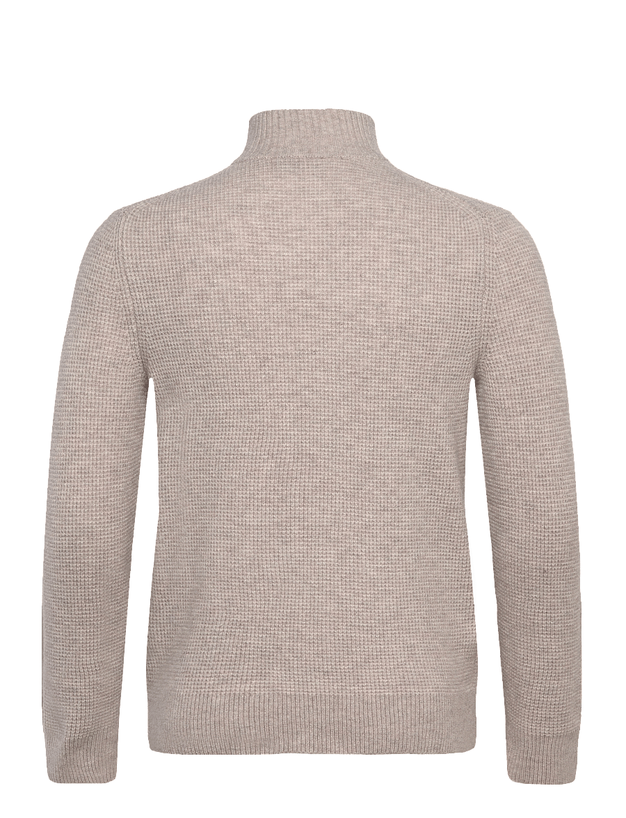 Mango - Knitted sweater with perkins neck - halfzip strik - lt pastel brown - 2