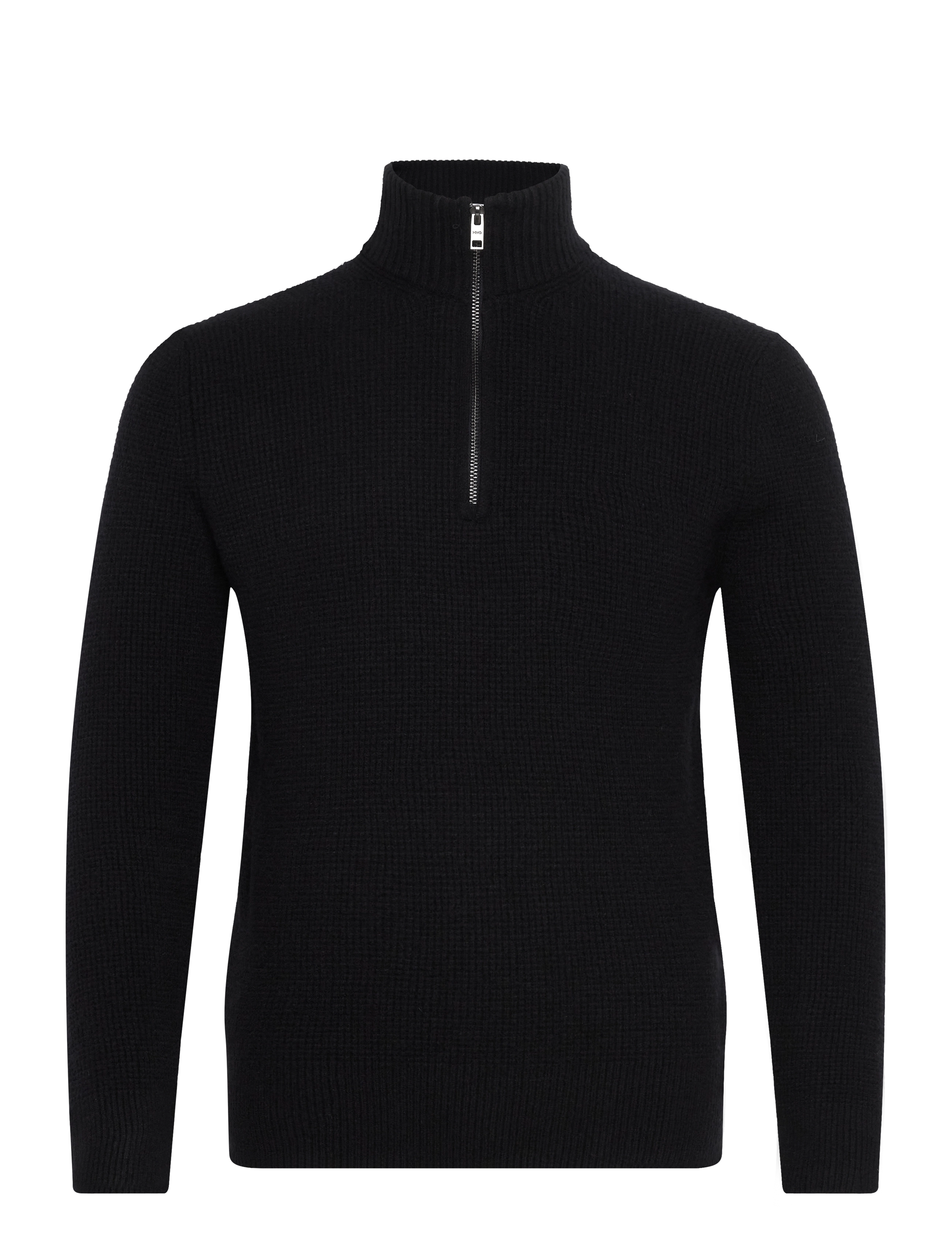 Knitted sweater with perkins neck - NAVY