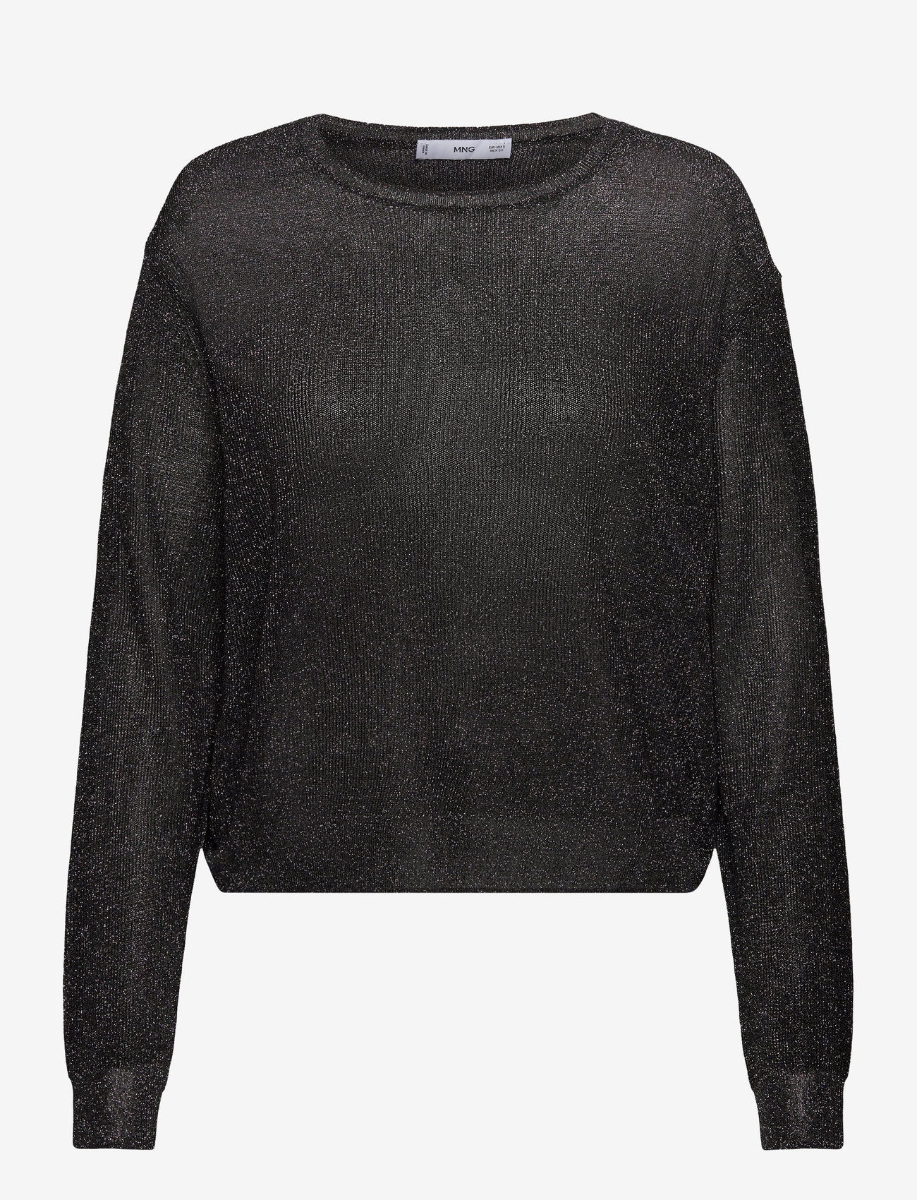 Mango - Crewneck lurex sweater - efterårstøj - black - 0