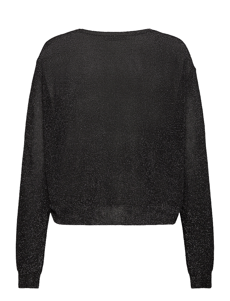 Mango - Crewneck lurex sweater - stickade tröjor - black - 2