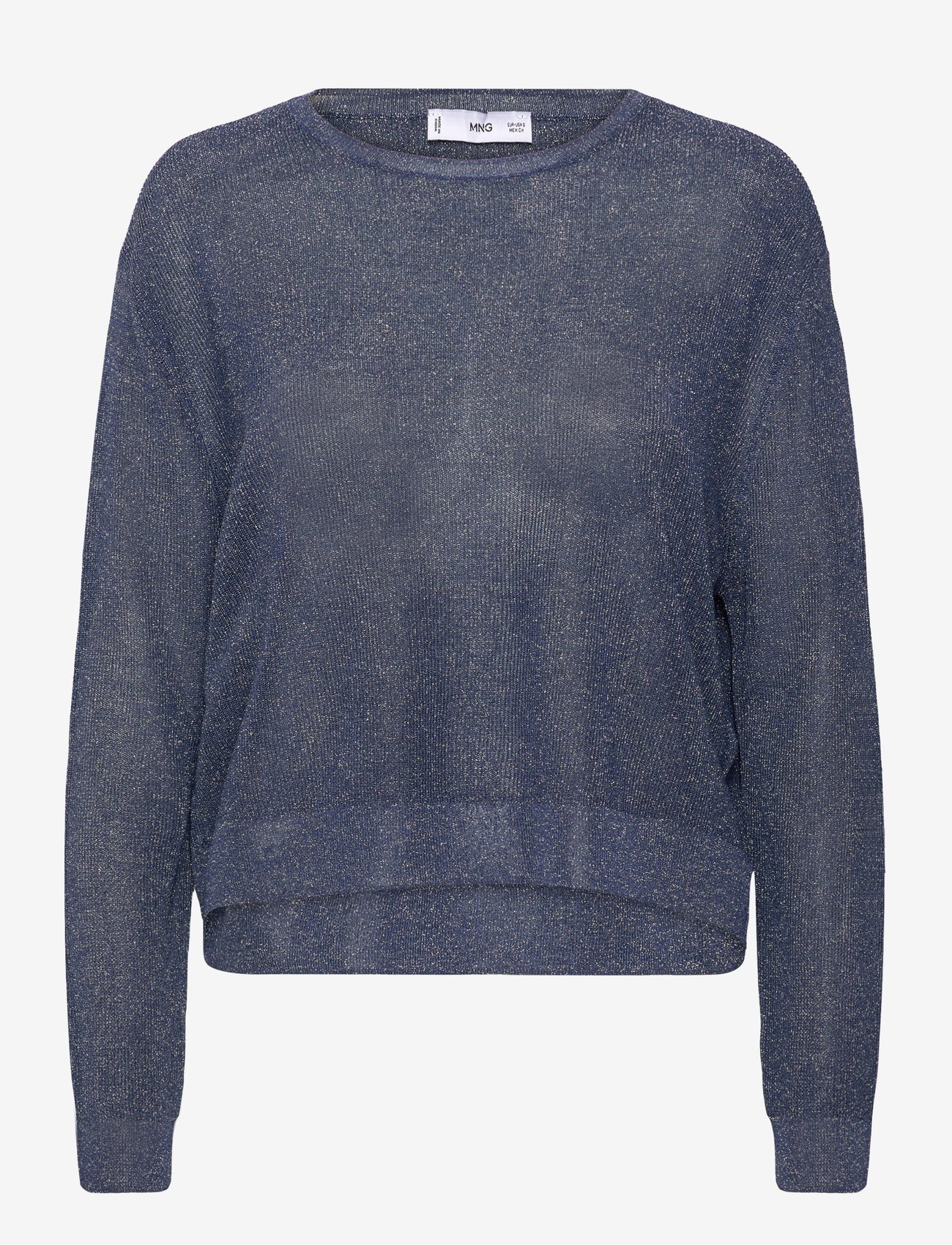 Mango - Crewneck lurex sweater - efterårstøj - navy - 0