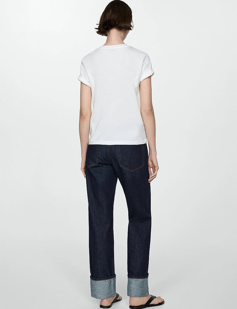 Mango - Crochet detail T-shirt - t-shirts - white - 3