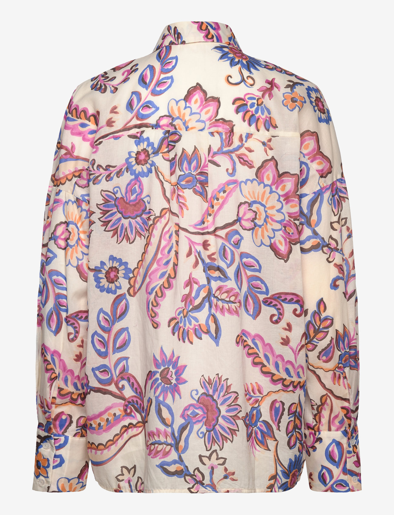 Mango - Flowy floral print shirt - langærmede skjorter - light beige - 1