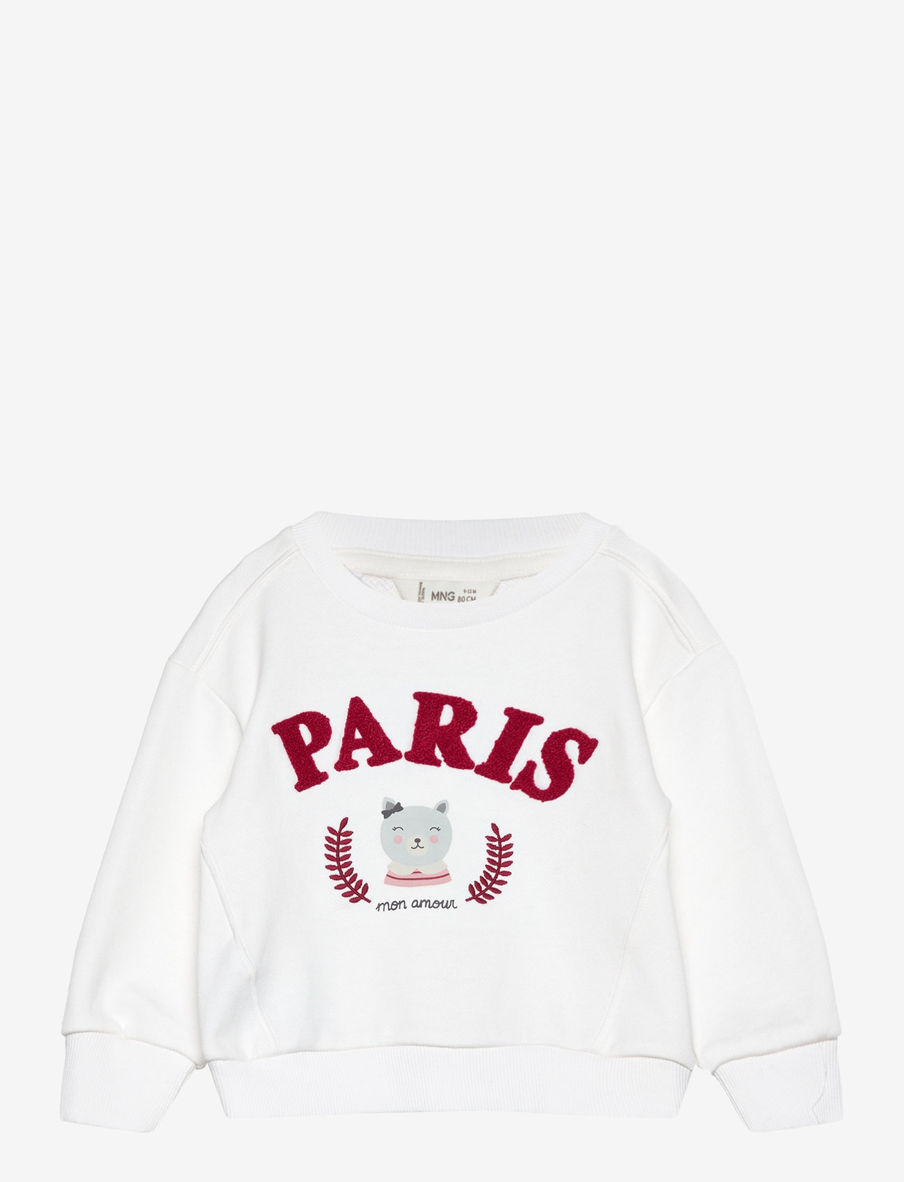 Mango - Embroidered detail cotton sweatshirt - herbstliche kleidung - natural white - 0
