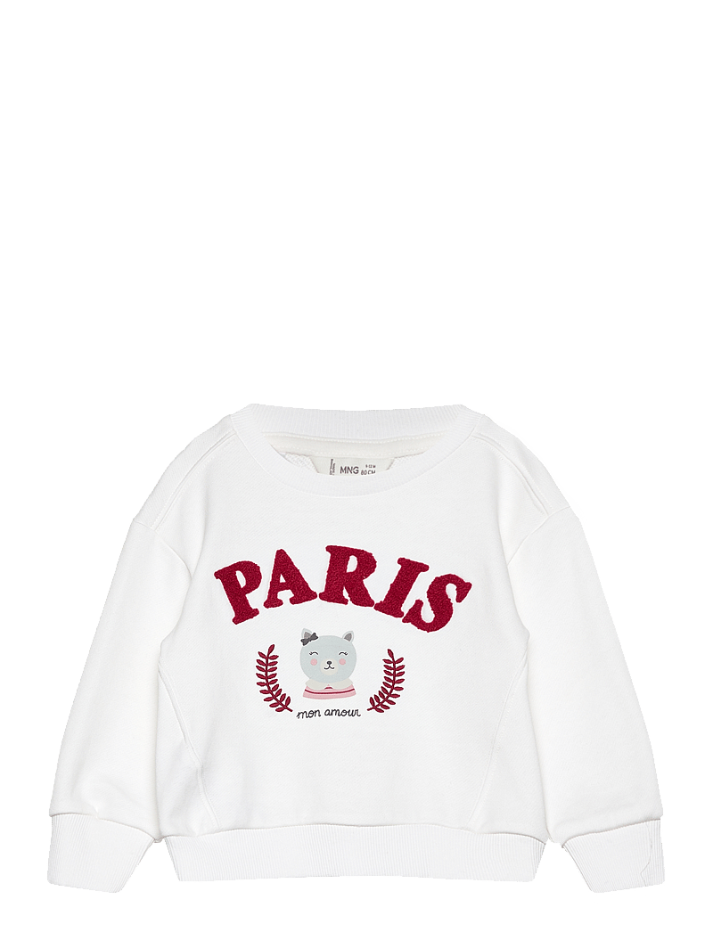 Mango - Embroidered detail cotton sweatshirt - sweatshirts - natural white - 0