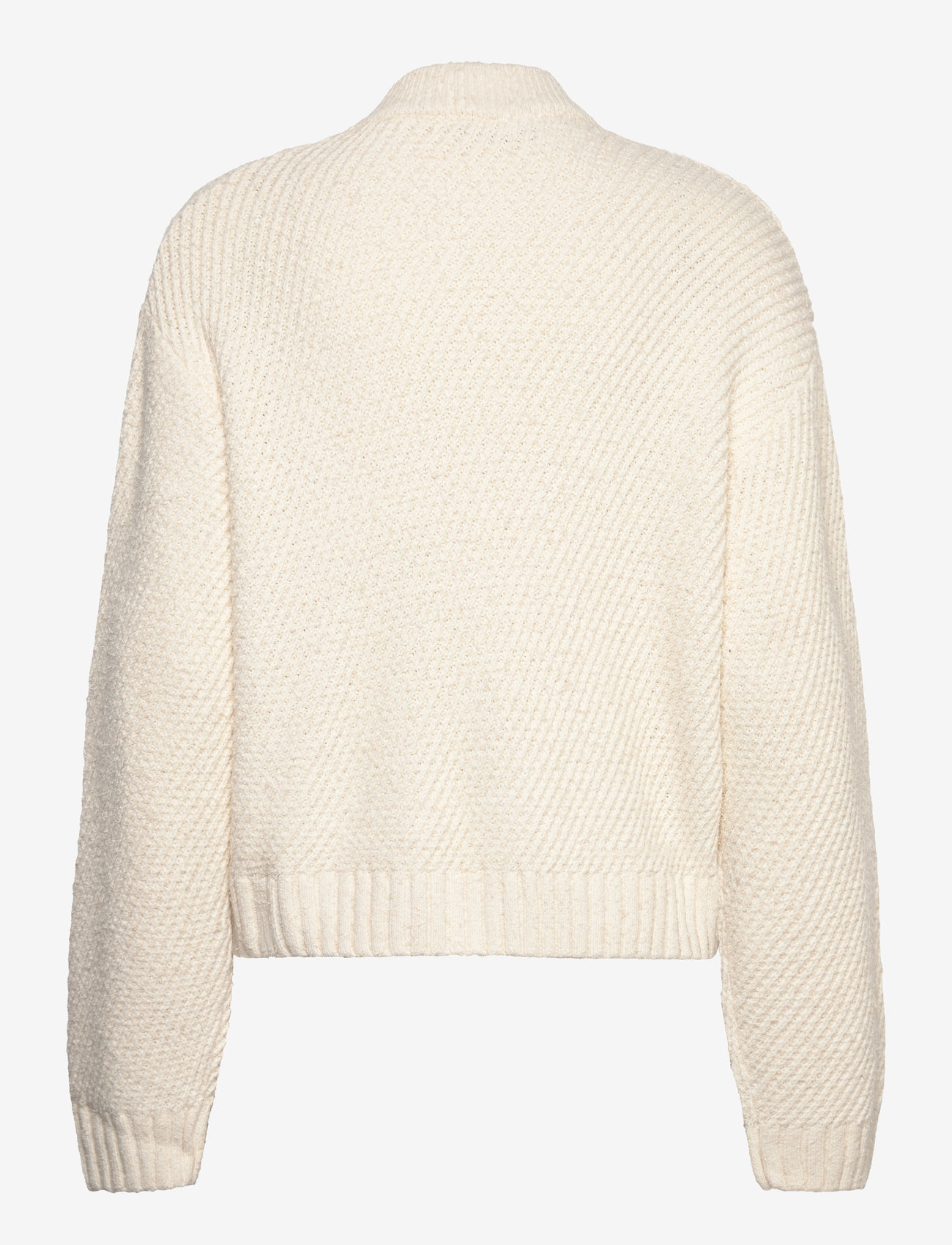 Mango - Knitted jacket with zip - light beige - 1