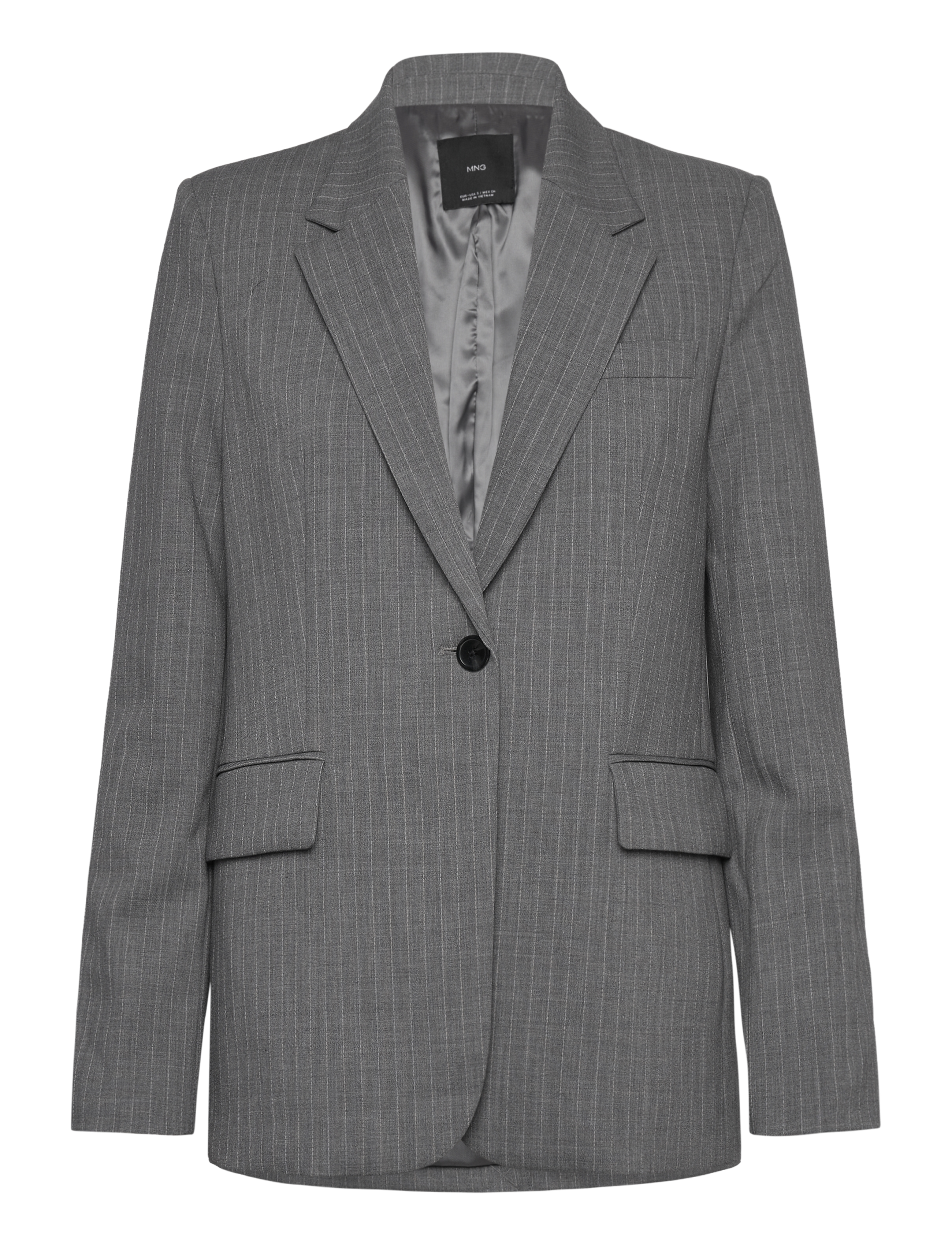 Mango Pinstripe suit jacket - Klær - GREY / grey
