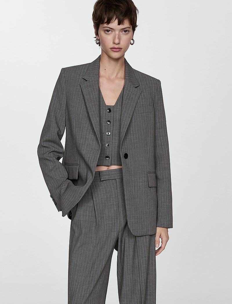 Mango - Pinstripe suit jacket - enkeltradede blazere - grey - 0