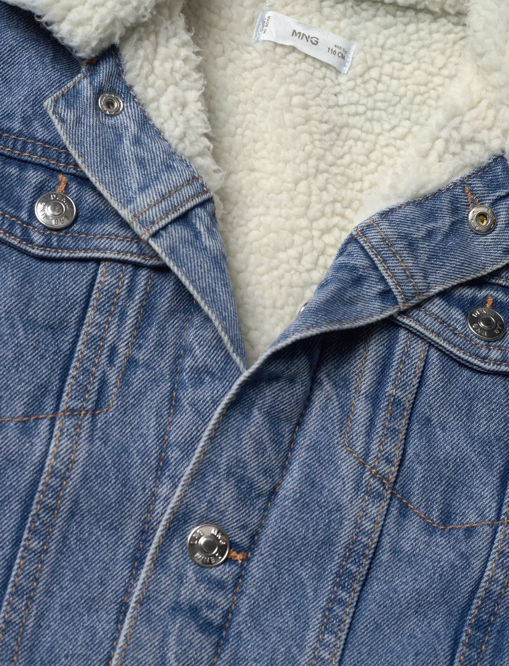 Mango - Shearling denim jacket - jeansjacken - open blue - 2
