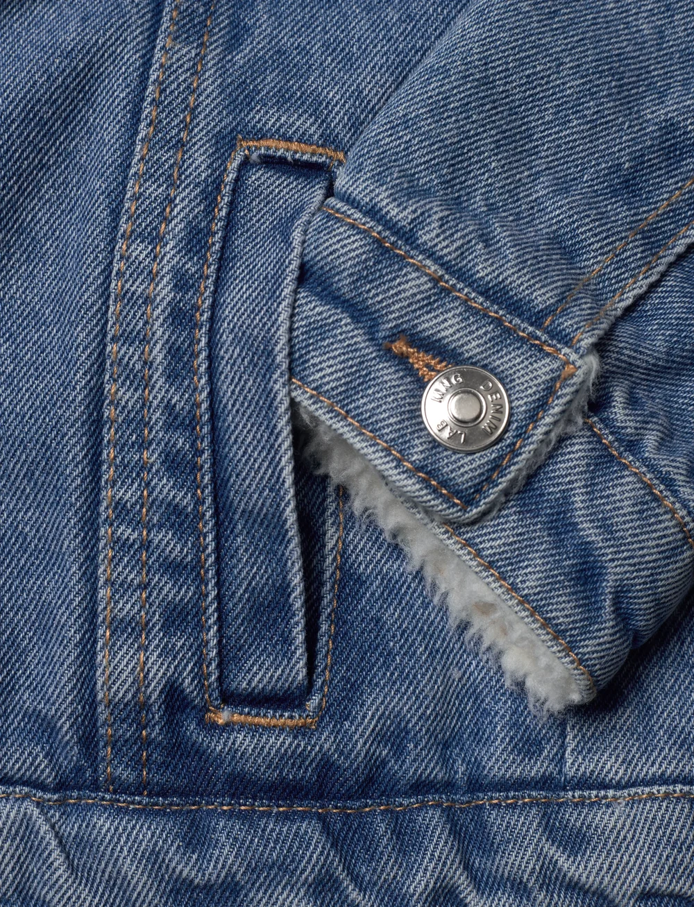 Mango - Shearling denim jacket - jeansjacken - open blue - 3