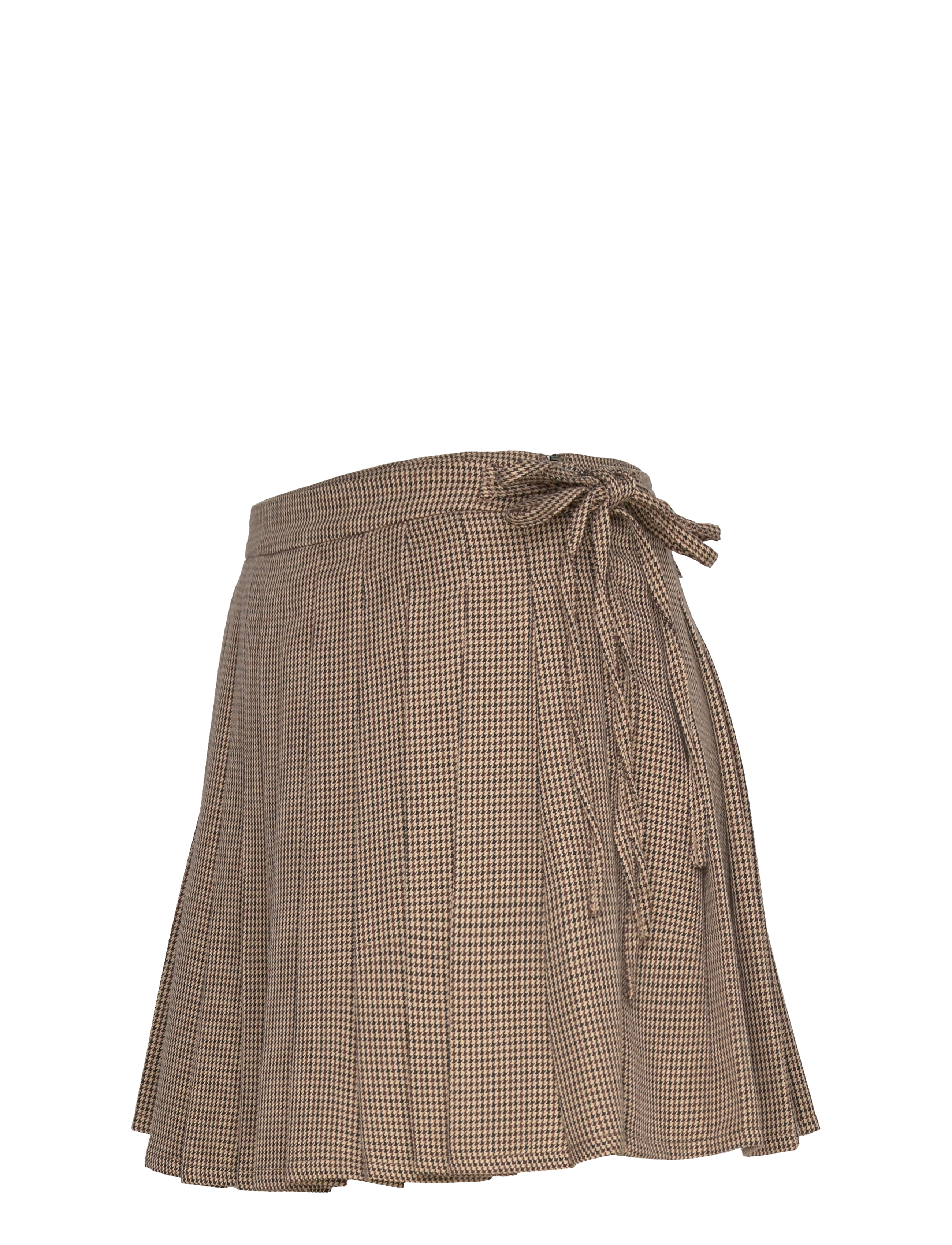 Mango - Houndstooth mini-skirt - brown - 3