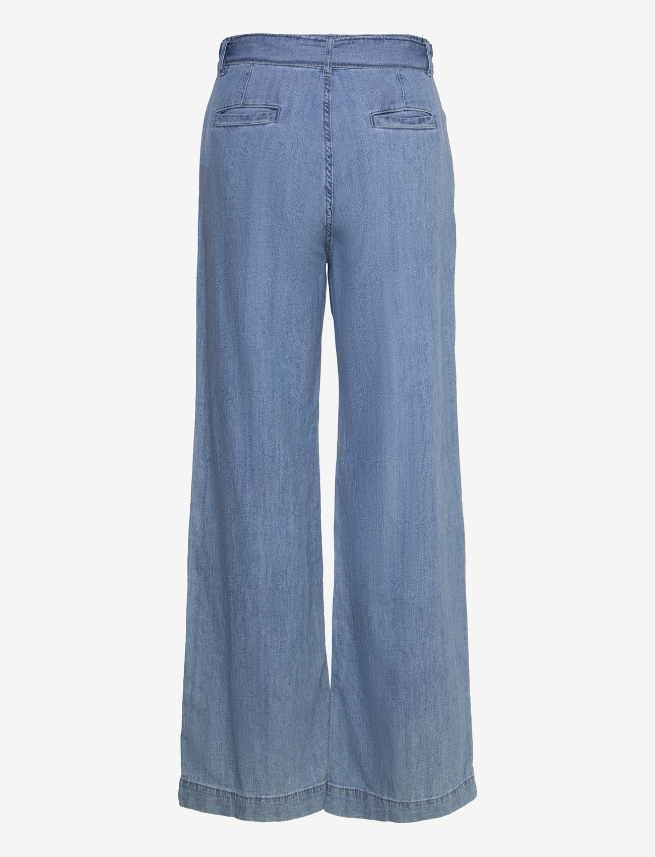 Mango - Flowy wideleg trousers with belt - wide leg trousers - open blue - 1