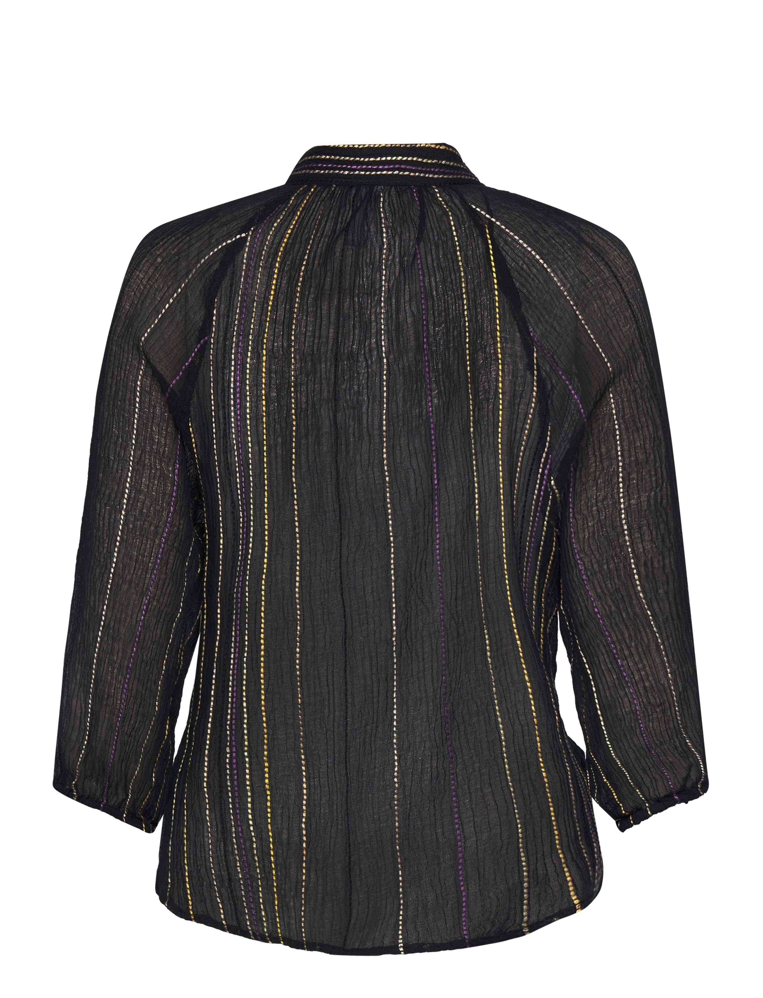 Mango - Striped bow blouse - pitkähihaiset puserot - black - 2