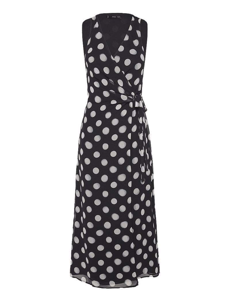 Mango - Cross dress with polka-dots - sommarklänningar - black - 1