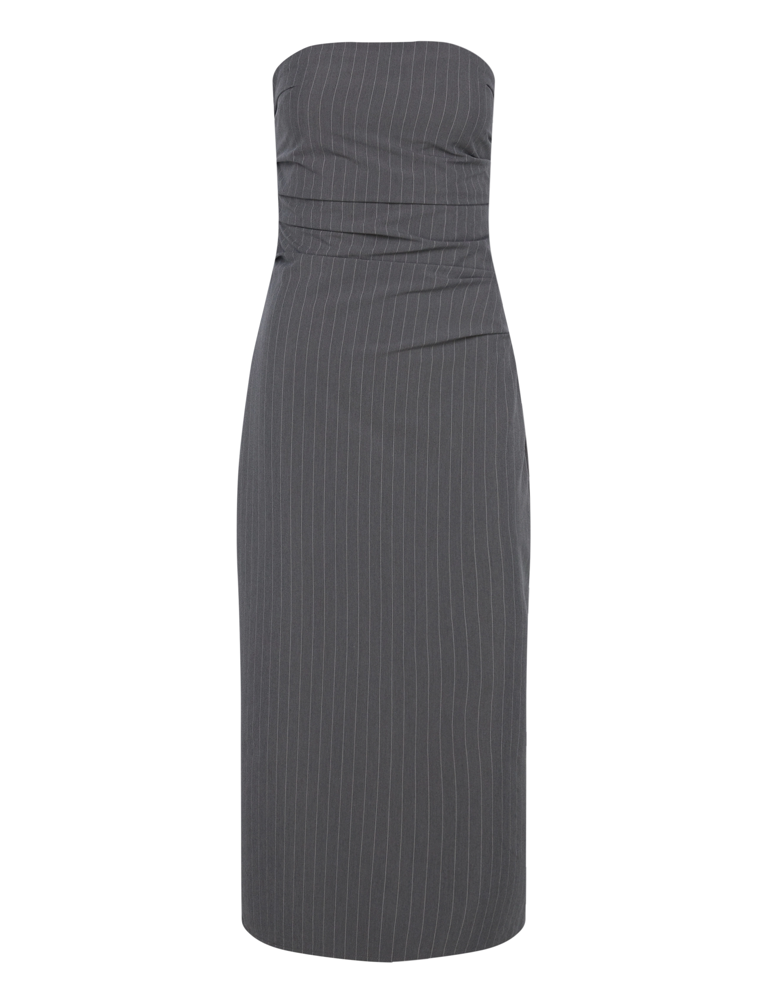 Mango - Strapless pinstripe dress - open grey - 1