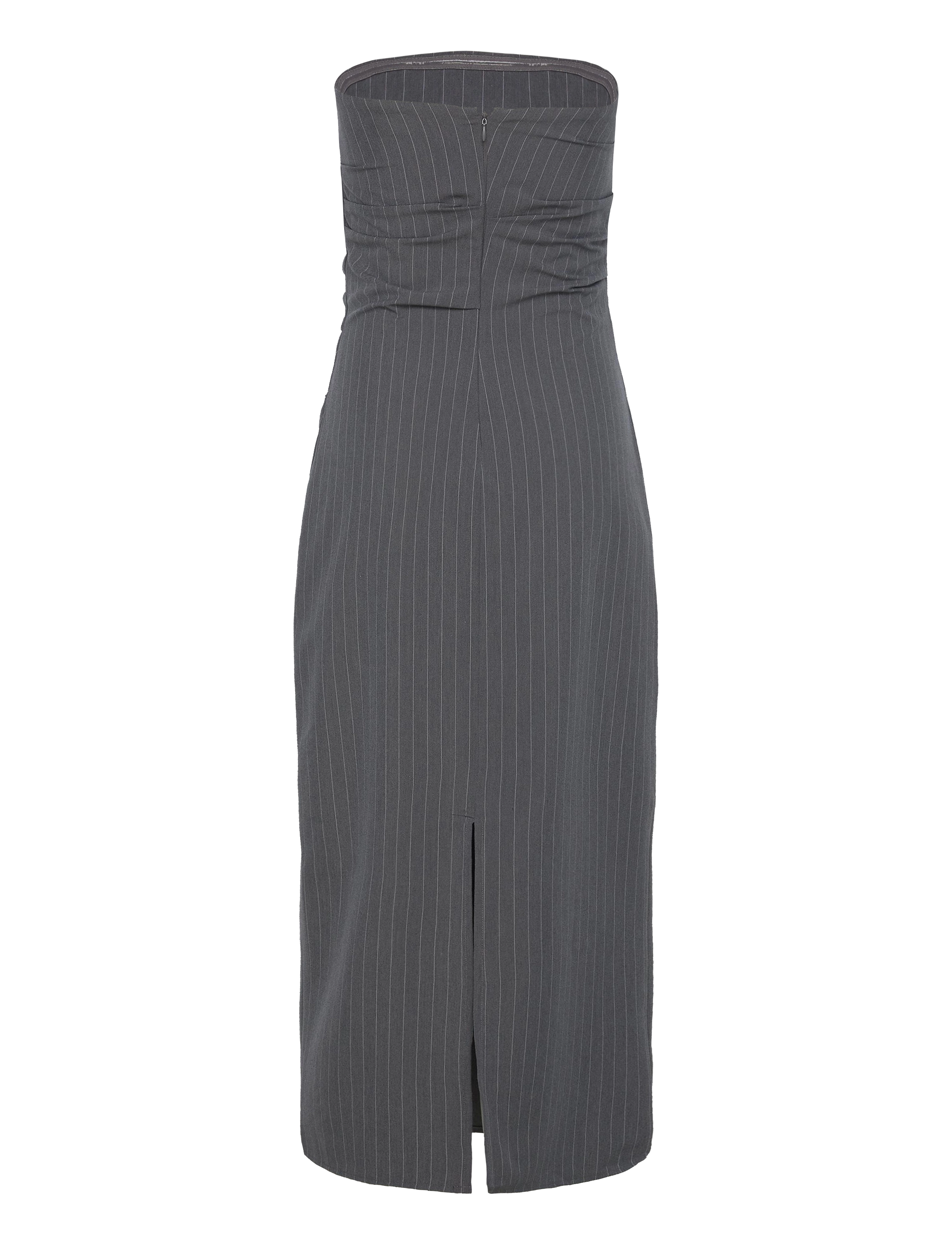 Mango - Strapless pinstripe dress - open grey - 2