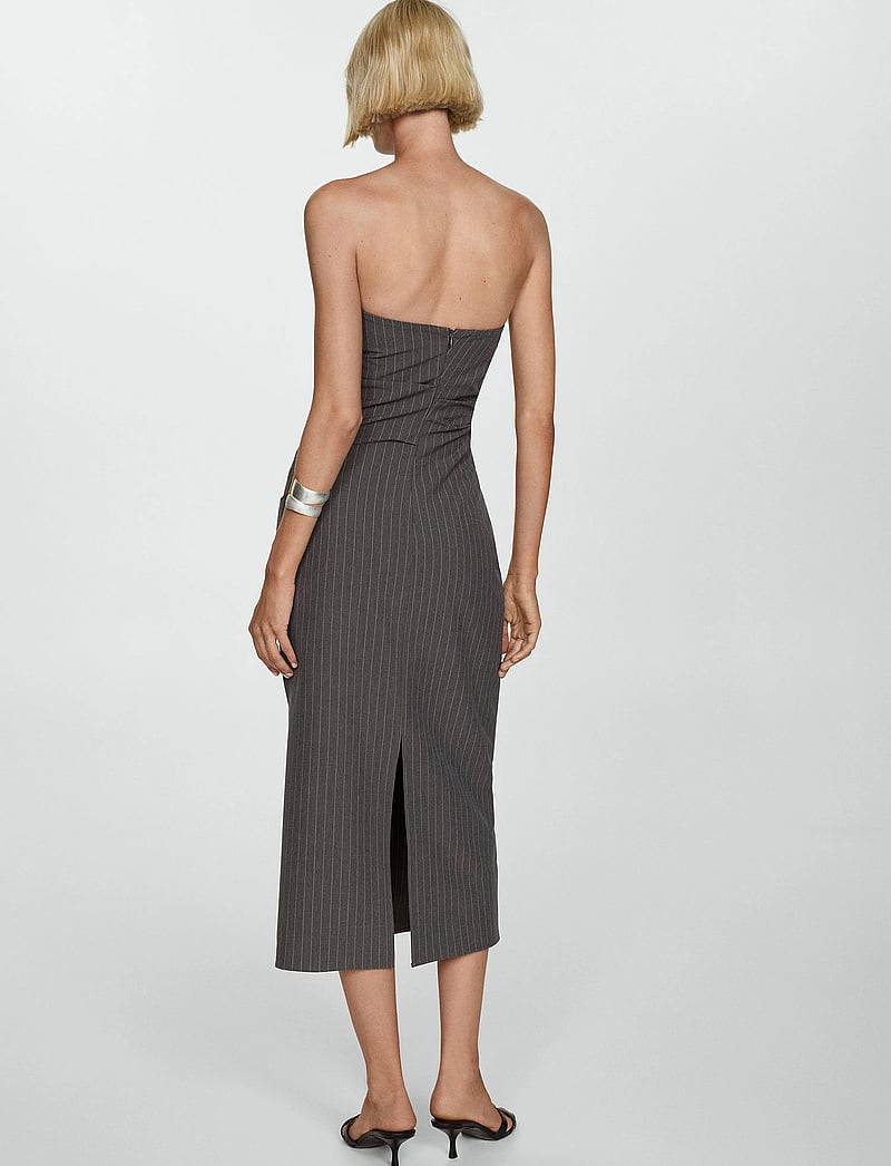 Mango - Strapless pinstripe dress - cocktailkleider - open grey - 3