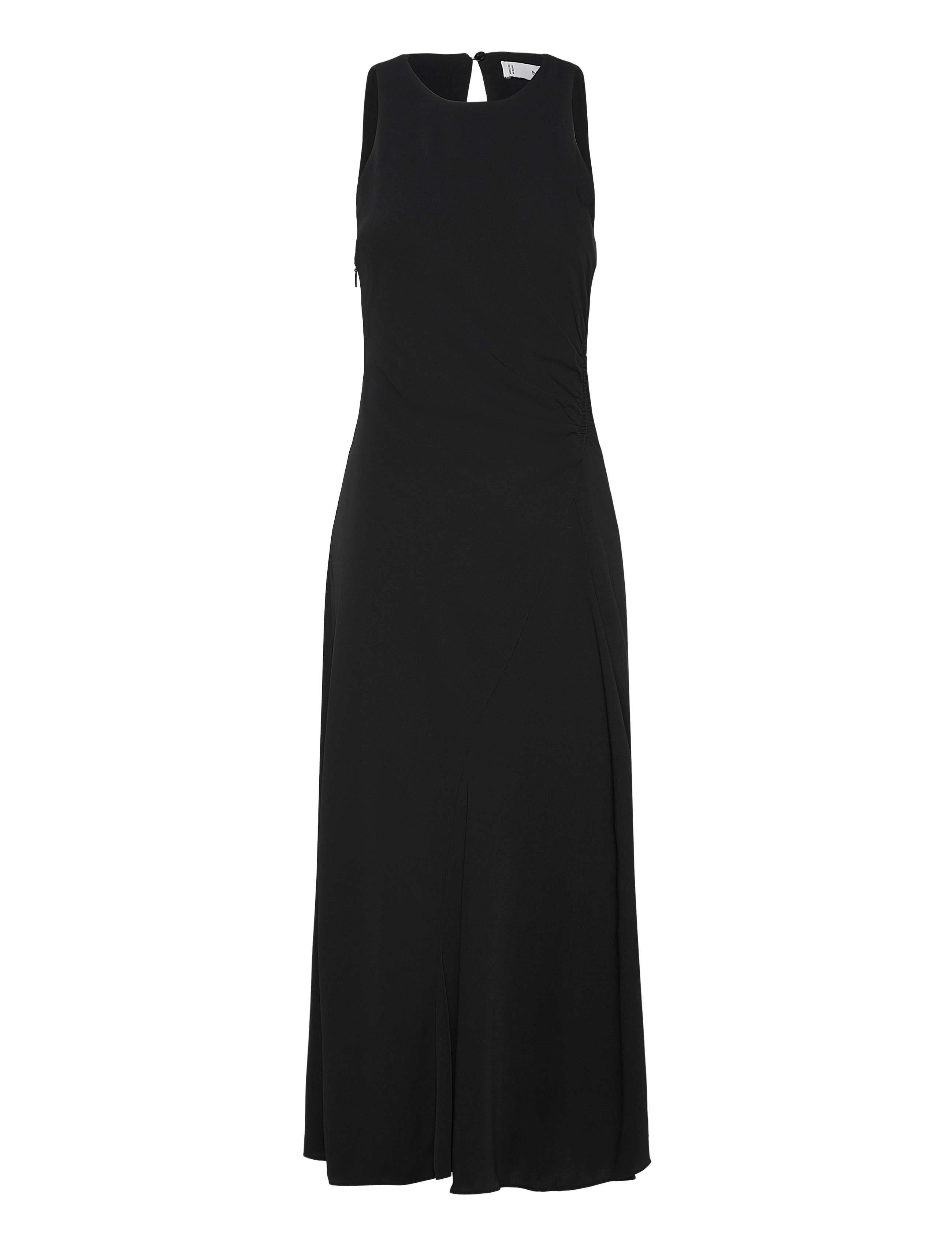 MANGO Midi-Kleid With Draped Detail Schwarz - XS - Damen