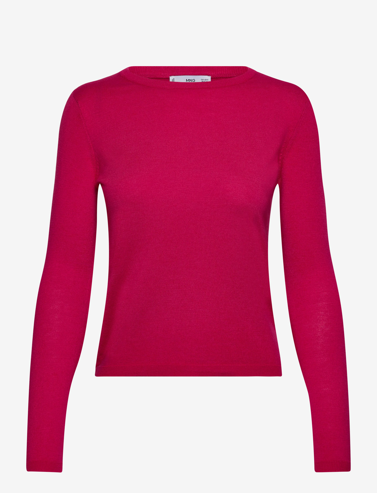 Mango - Fine-knit crew-neck sweater - bright pink - 1