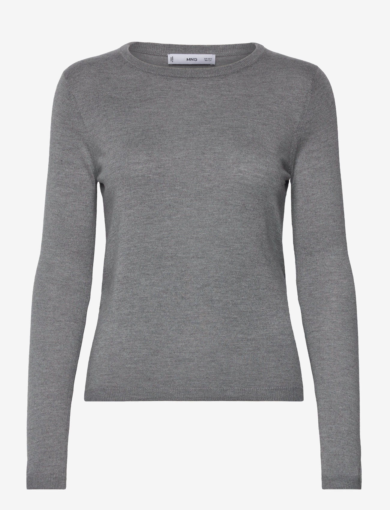 Mango - Fine-knit crew-neck sweater - stickade tröjor - lt pastel grey - 1
