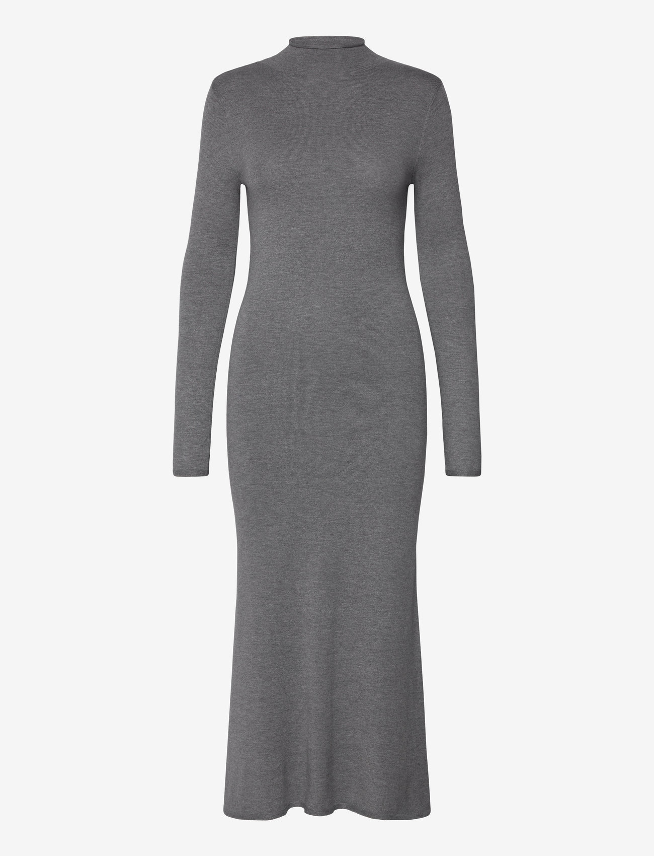 Mango - Perkins-neck knitted dress - medium grey - 0