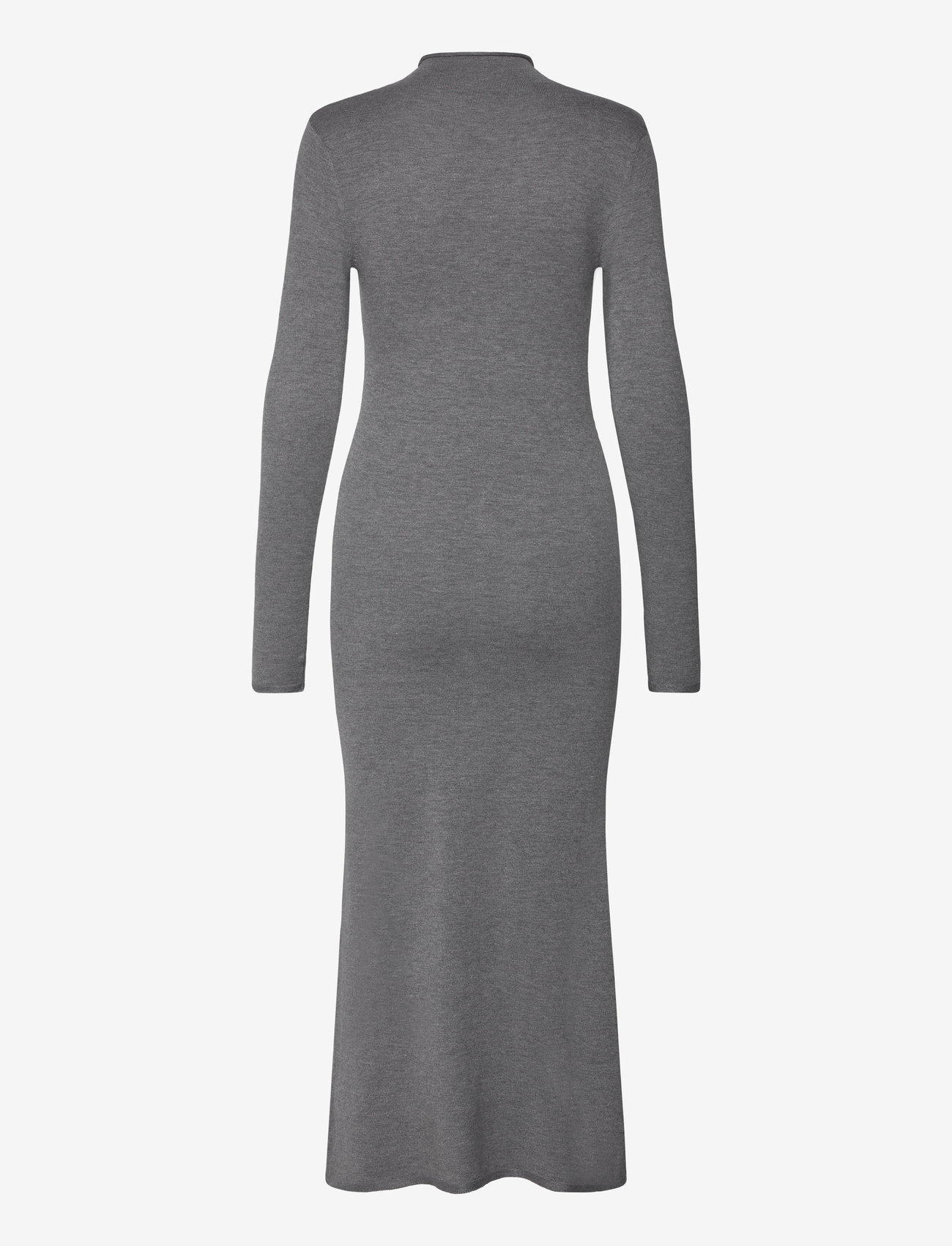 Mango - Perkins-neck knitted dress - medium grey - 1