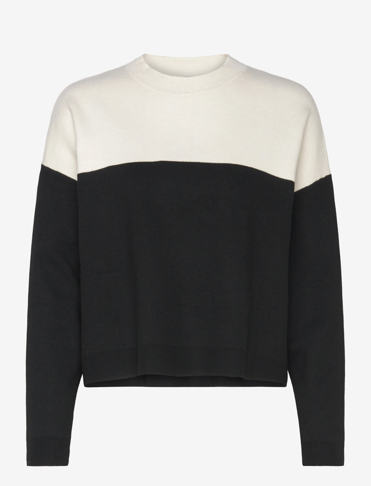 Mango - Two-tone sweater with perkins neck - sügisesed riided - black - 0
