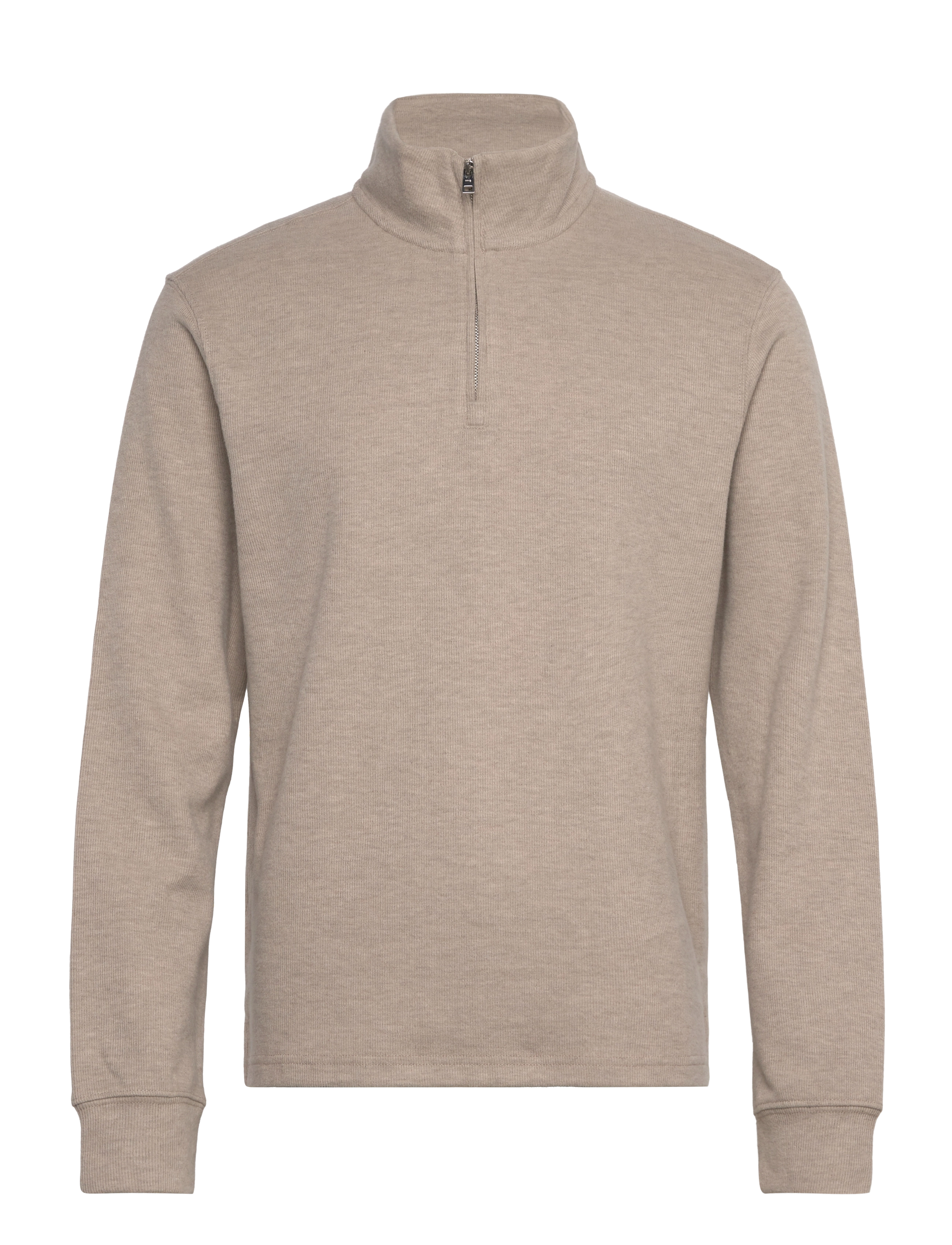 MANGO Ribbed Sweatshirt Collar Beige - S - Herren