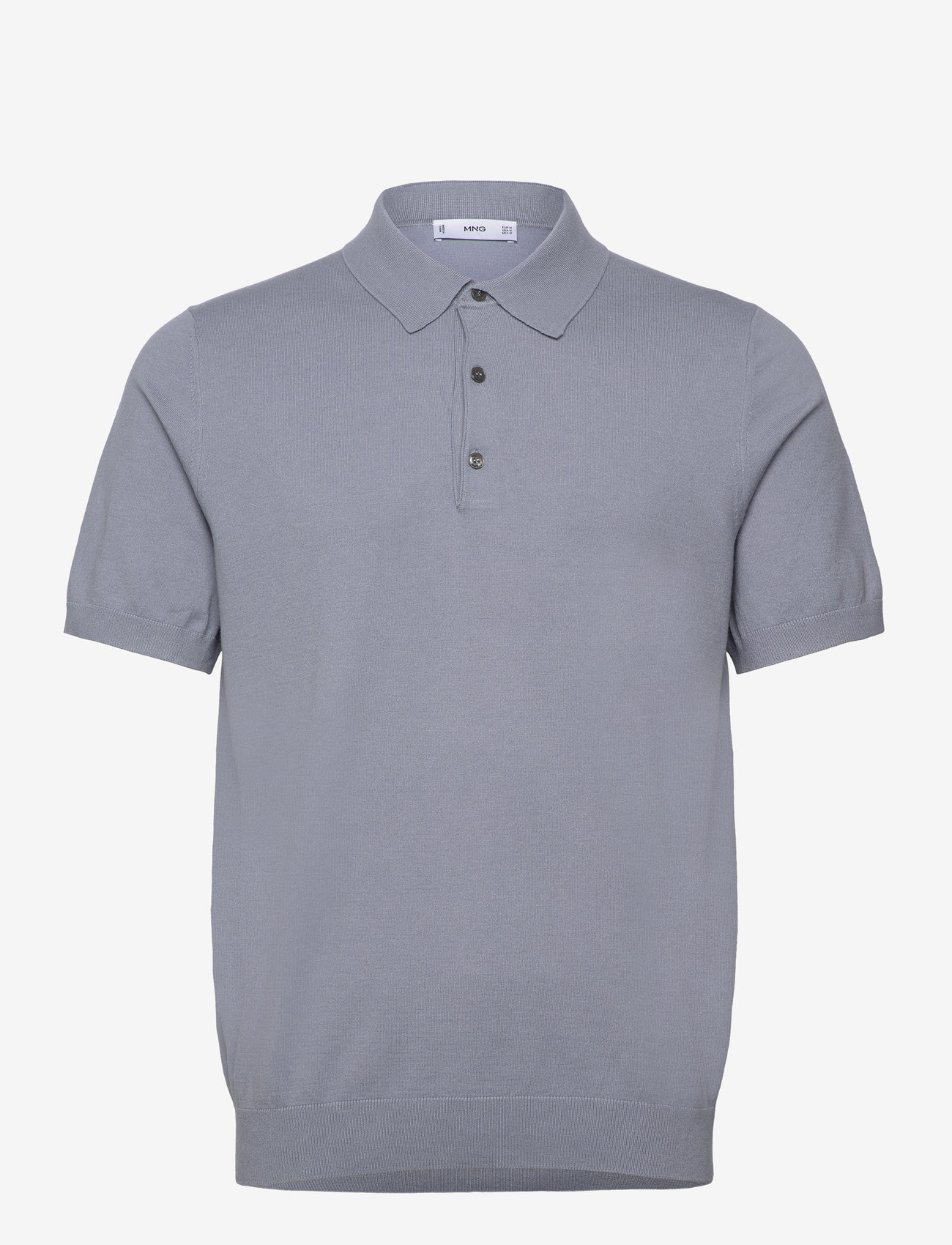 Mango - Fine-knit polo shirt - kortærmede poloer - lt-pastel blue - 1