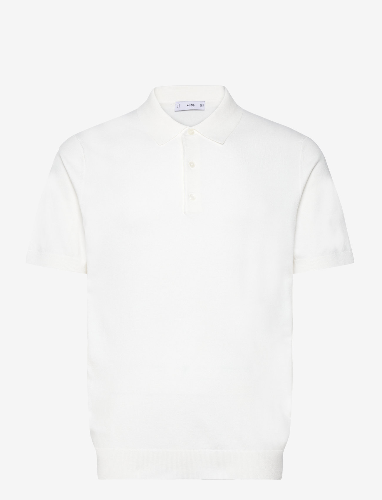 Mango - Fine-knit polo shirt - kortærmede poloer - white - 1