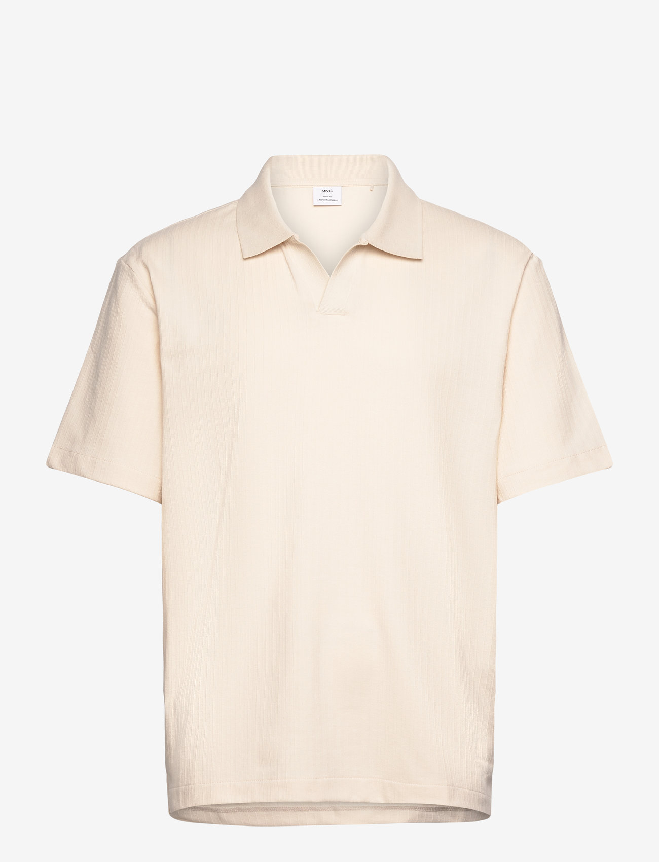 Mango - Regular-fit ribbed cotton polo shirt - stickade pikéer - white - 1