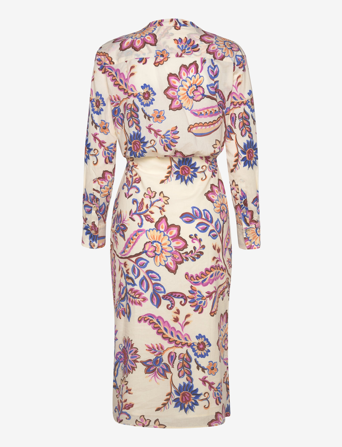 Mango - Floral print dress with bow - light beige - 2