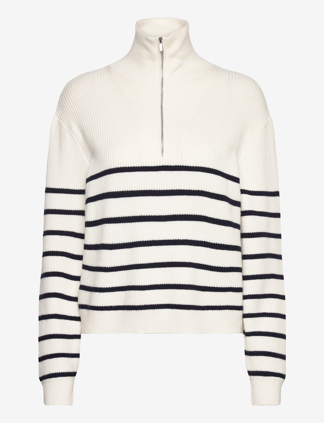 Mango - Striped sweater with zip - navy - 1