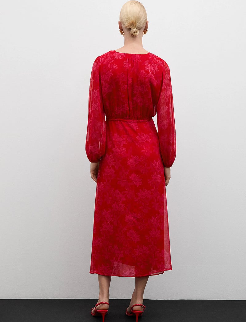 Mango - Floral-print dress with knot detail - wickelkleider - bright red - 3