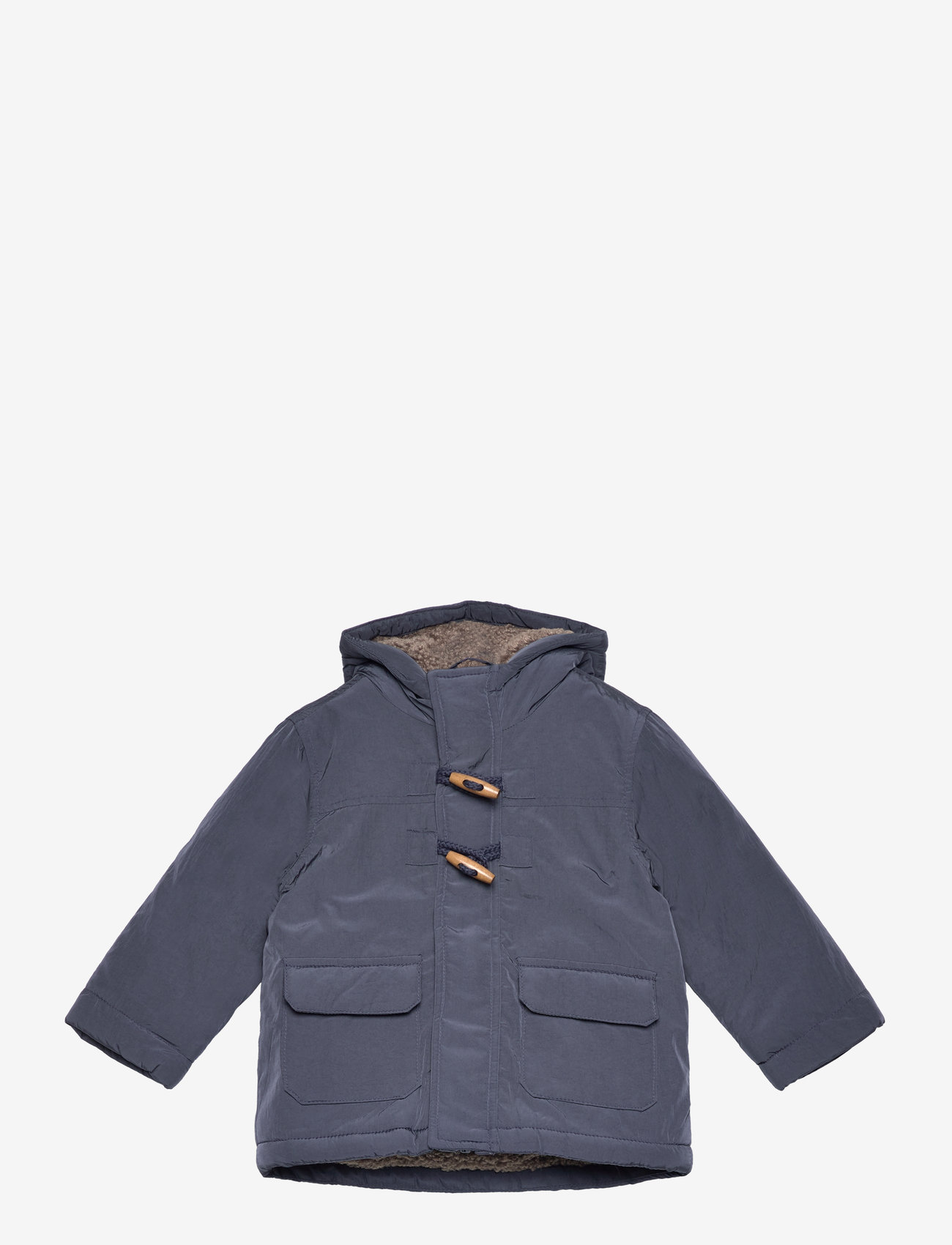 Mango - Padded anorak with shearling lining - medium blue - 0
