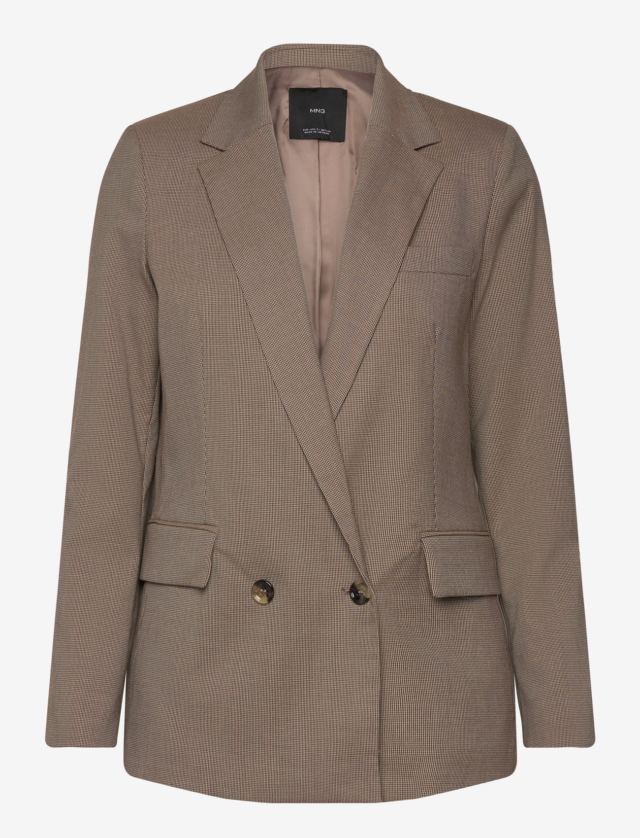 Mango - Front button closure - dobbeltradede blazere - dark brown - 0