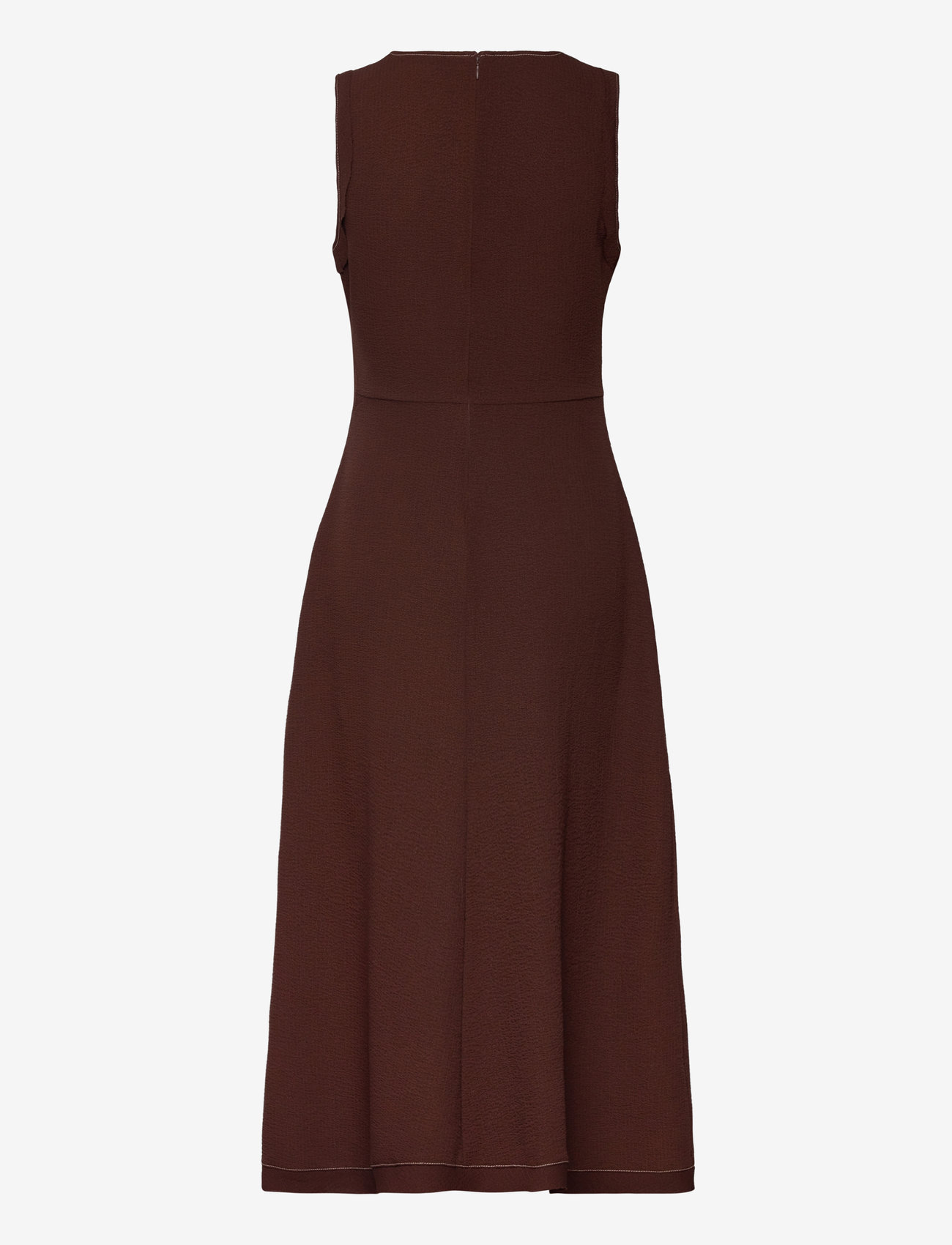 Mango - Midi-dress with decorative stitching - midikleider - brown - 2