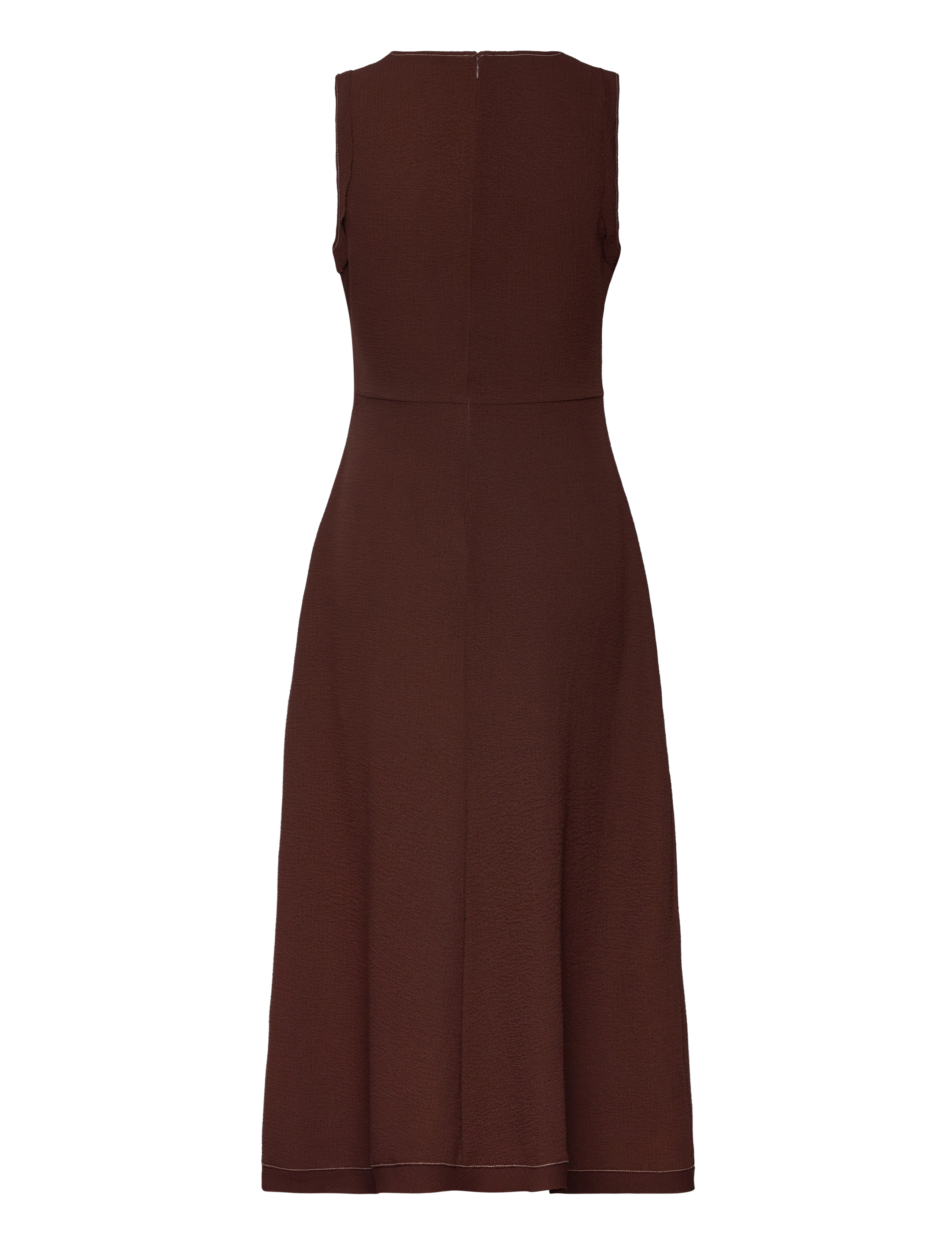 Mango - Midi-dress with decorative stitching - midikjoler - brown - 2