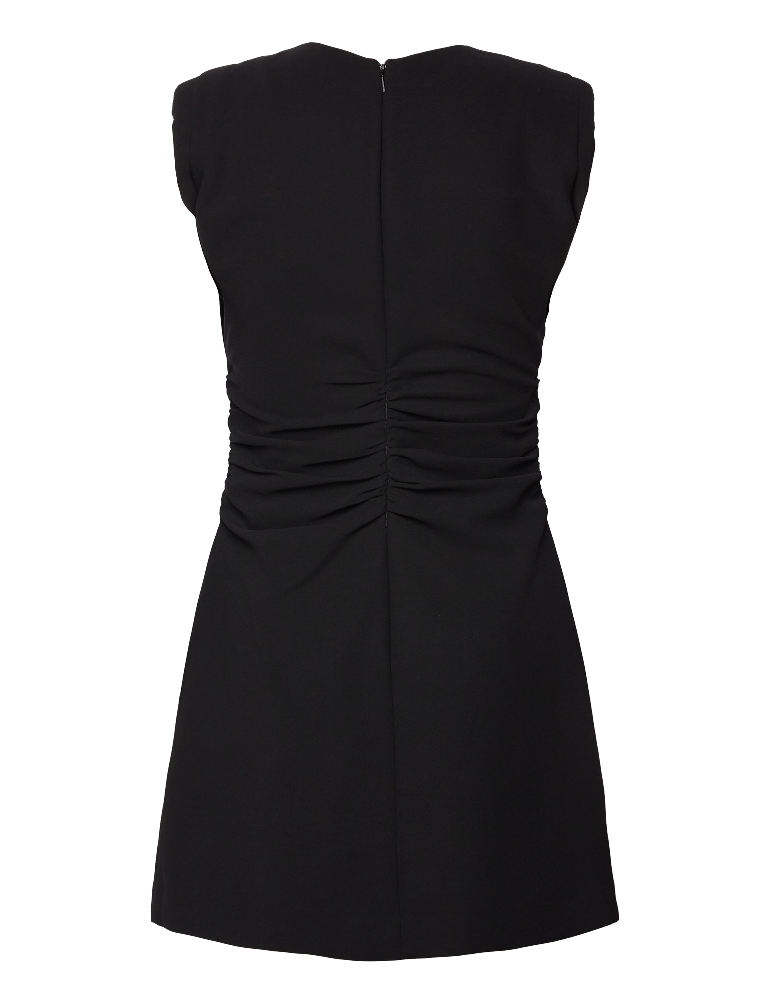 Mango - Short dress with draped detail - festtøj til outletpriser - black - 2