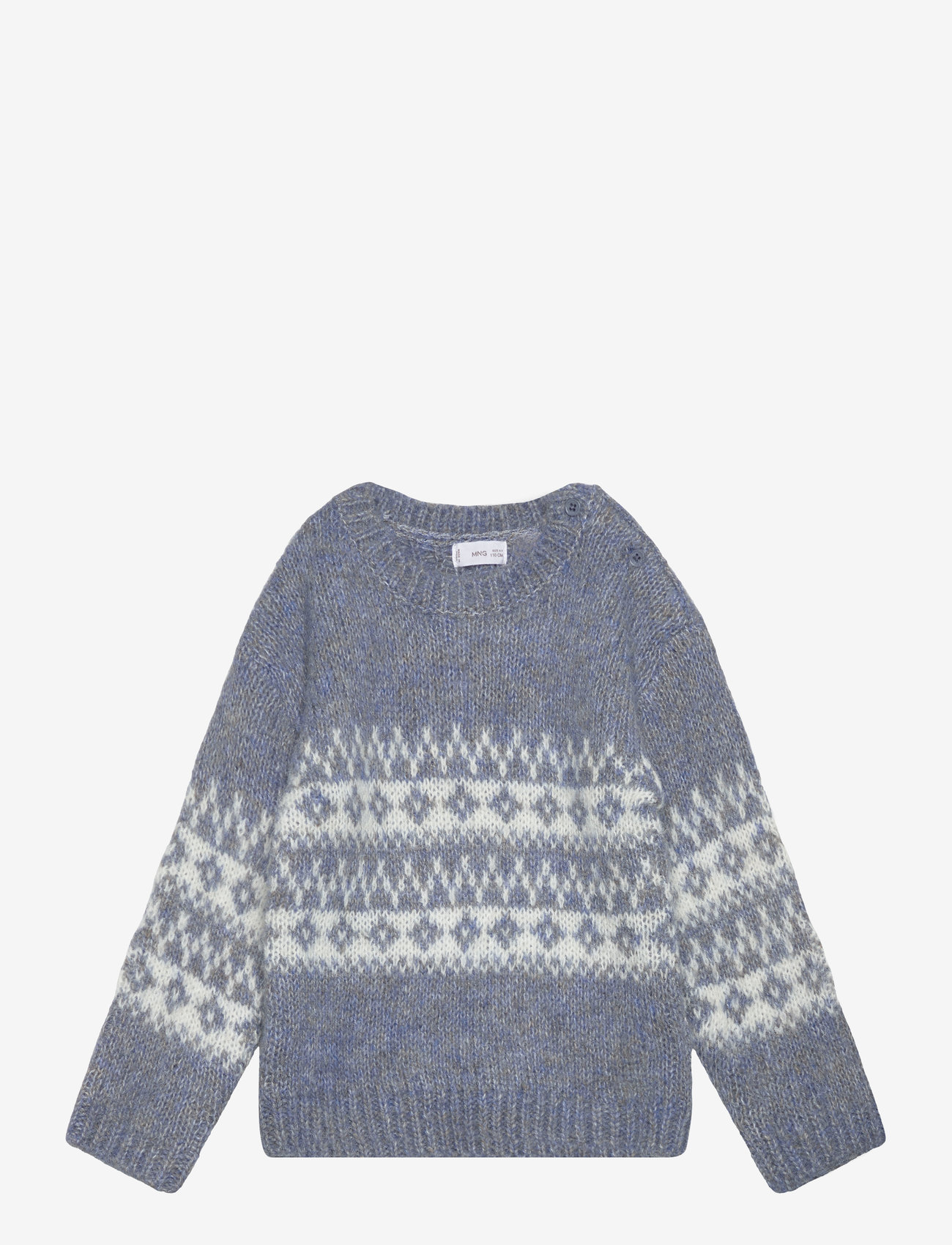 Mango - Jacquard knitted sweater - medium blue - 1