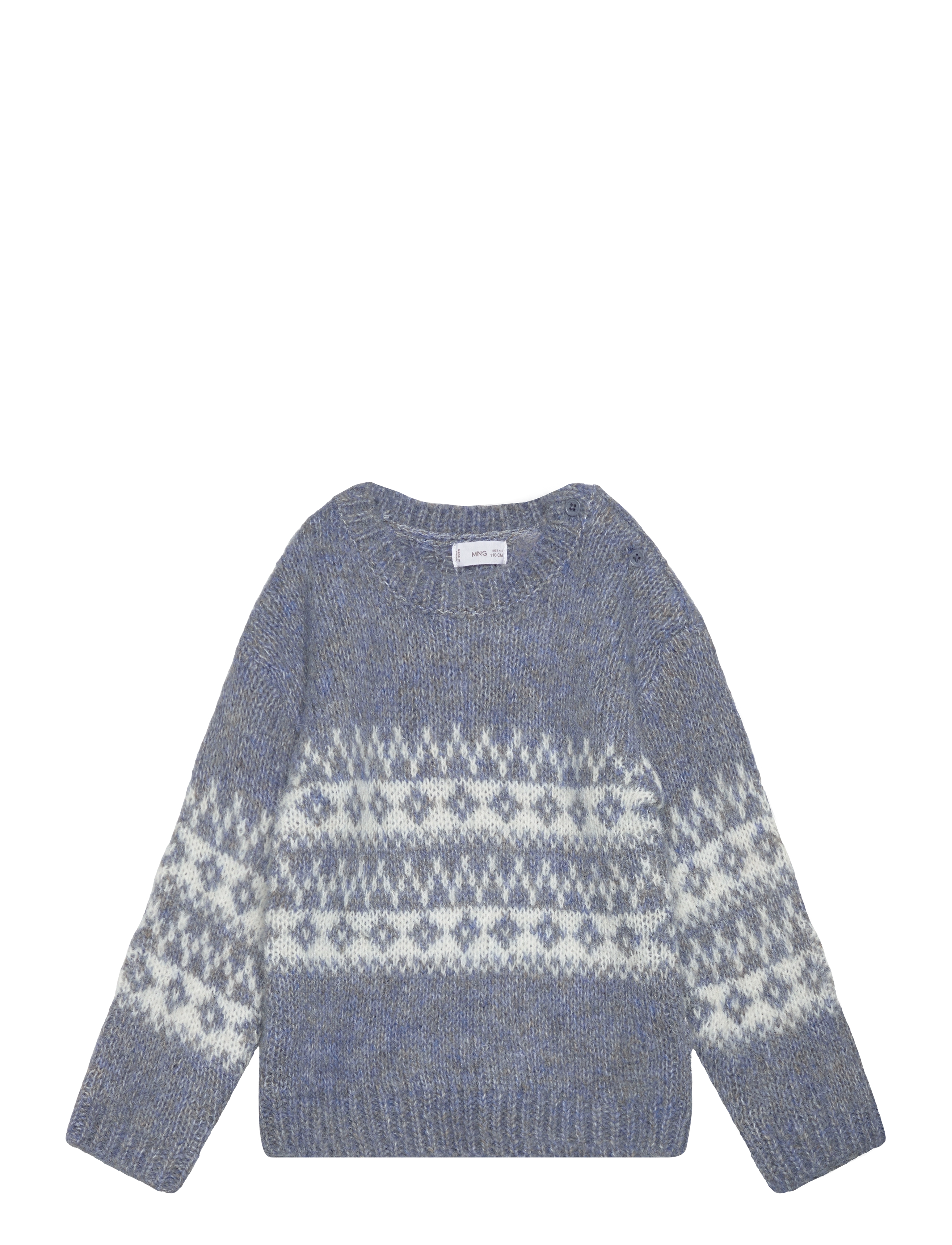 Jacquard knitted sweater - MEDIUM BLUE